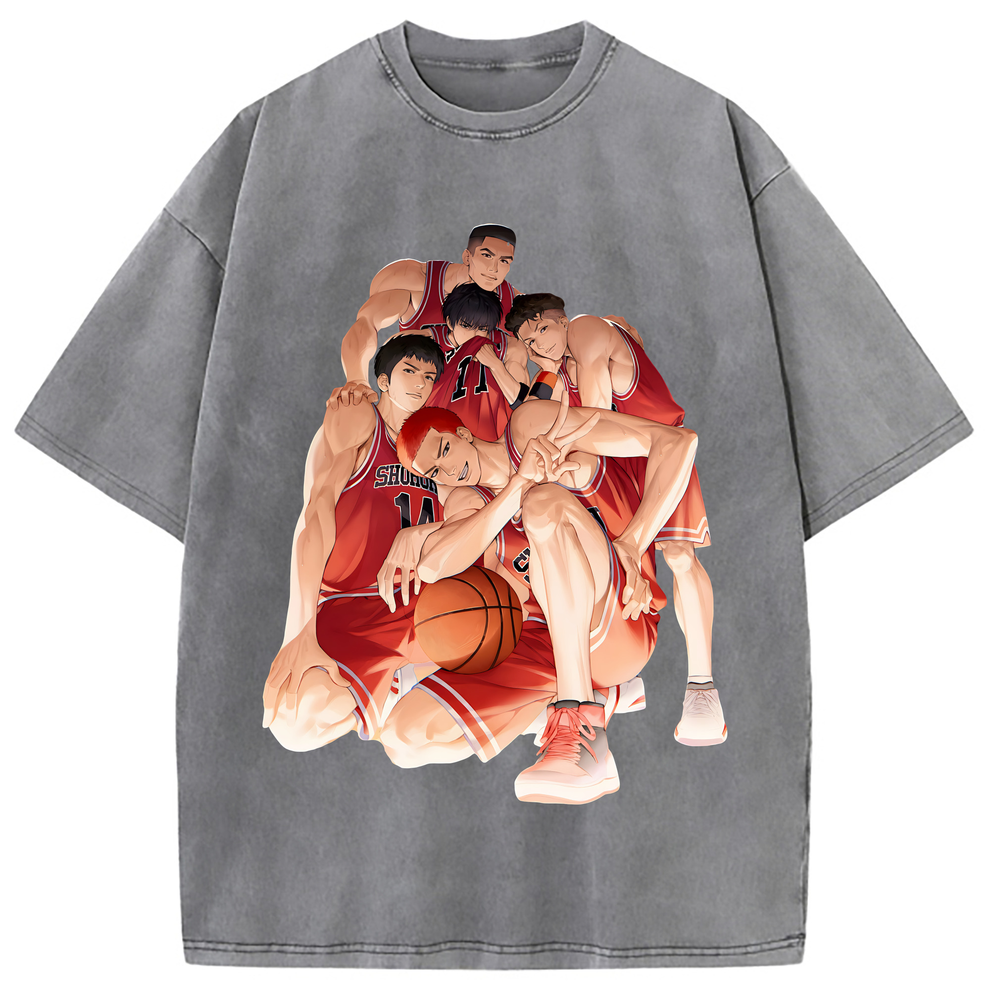 （画像用） SLAM DUNK／スラムダンク 綿100% ヴィンテージ風 半袖Tシャツ（フロントプリント）