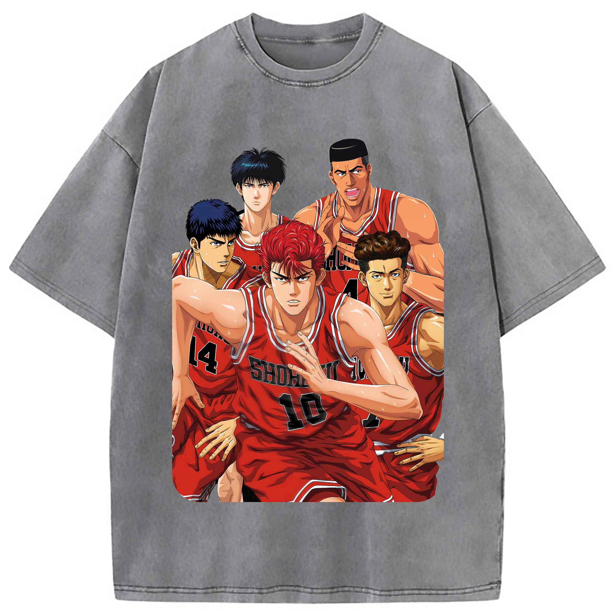 （画像用） SLAM DUNK／スラムダンク 綿100% ヴィンテージ風 半袖Tシャツ（フロントプリント）