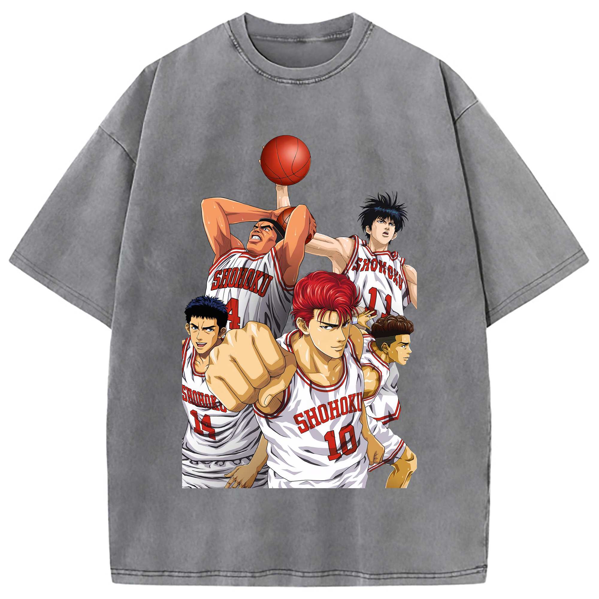 （画像用） SLAM DUNK／スラムダンク 綿100% ヴィンテージ風 半袖Tシャツ（フロントプリント）