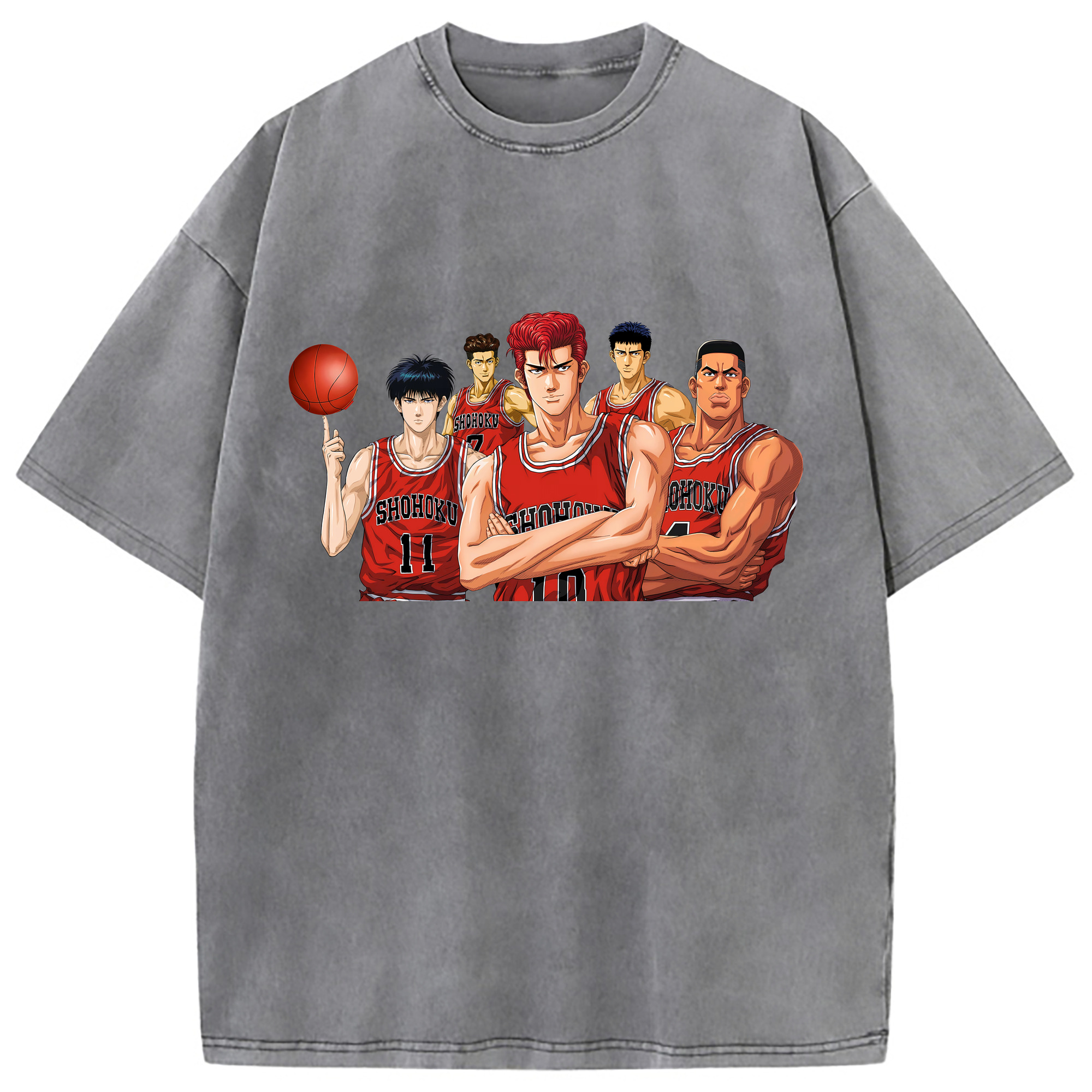 （画像用） SLAM DUNK／スラムダンク 綿100% ヴィンテージ風 半袖Tシャツ（フロントプリント）