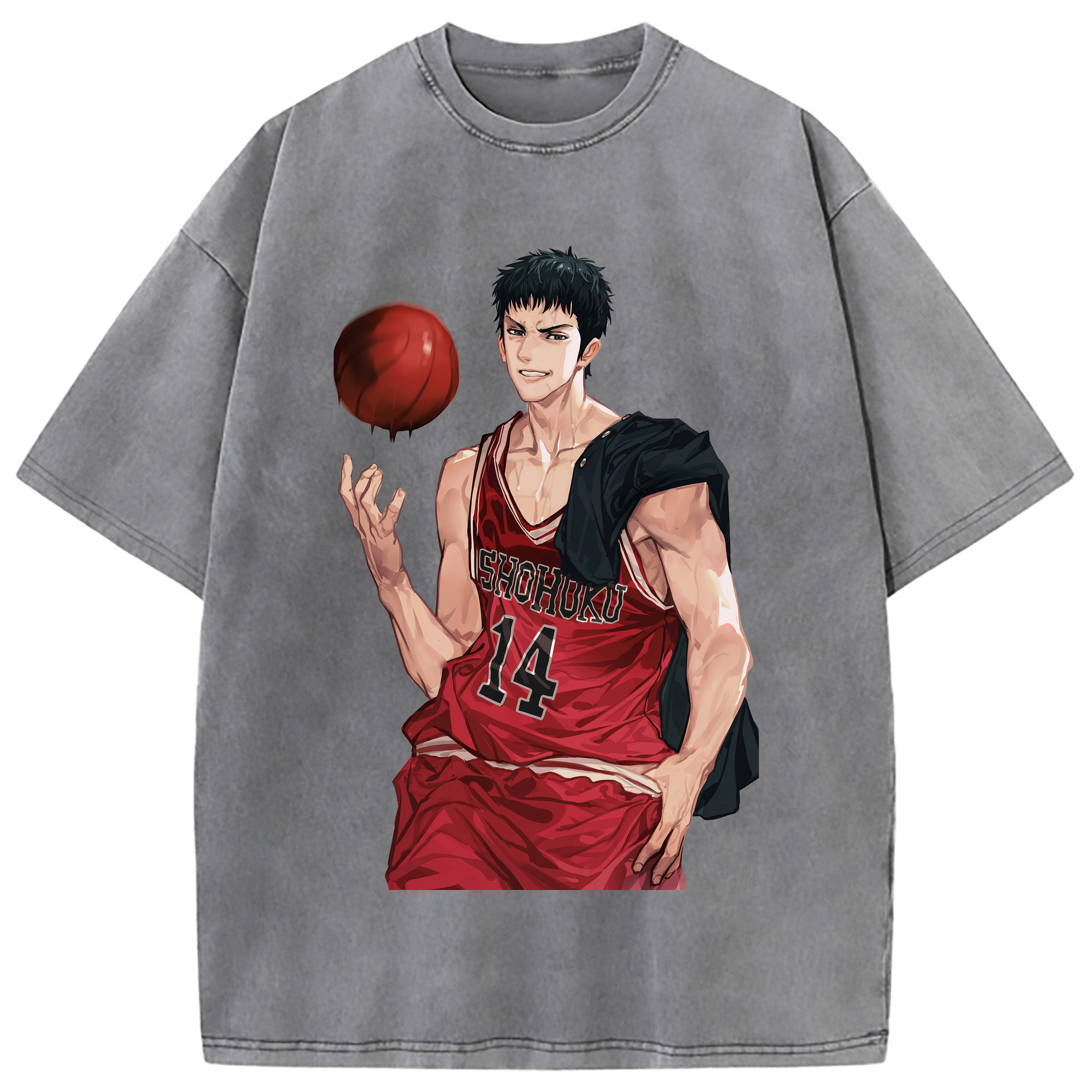 （画像用） SLAM DUNK／スラムダンク 綿100% ヴィンテージ風 半袖Tシャツ（フロントプリント）