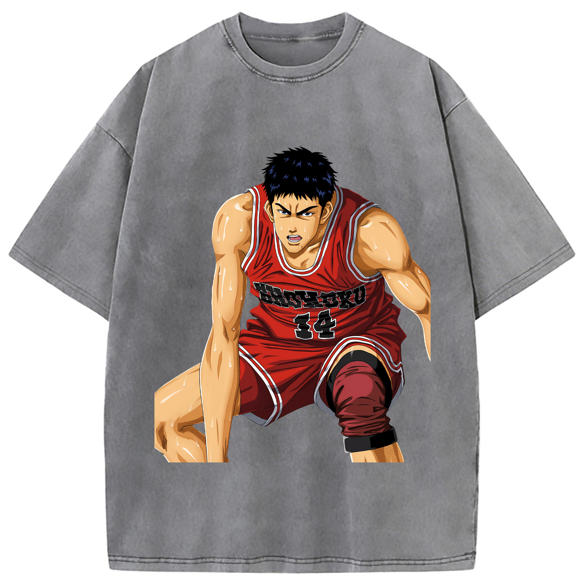 （画像用） SLAM DUNK／スラムダンク 綿100% ヴィンテージ風 半袖Tシャツ（フロントプリント）