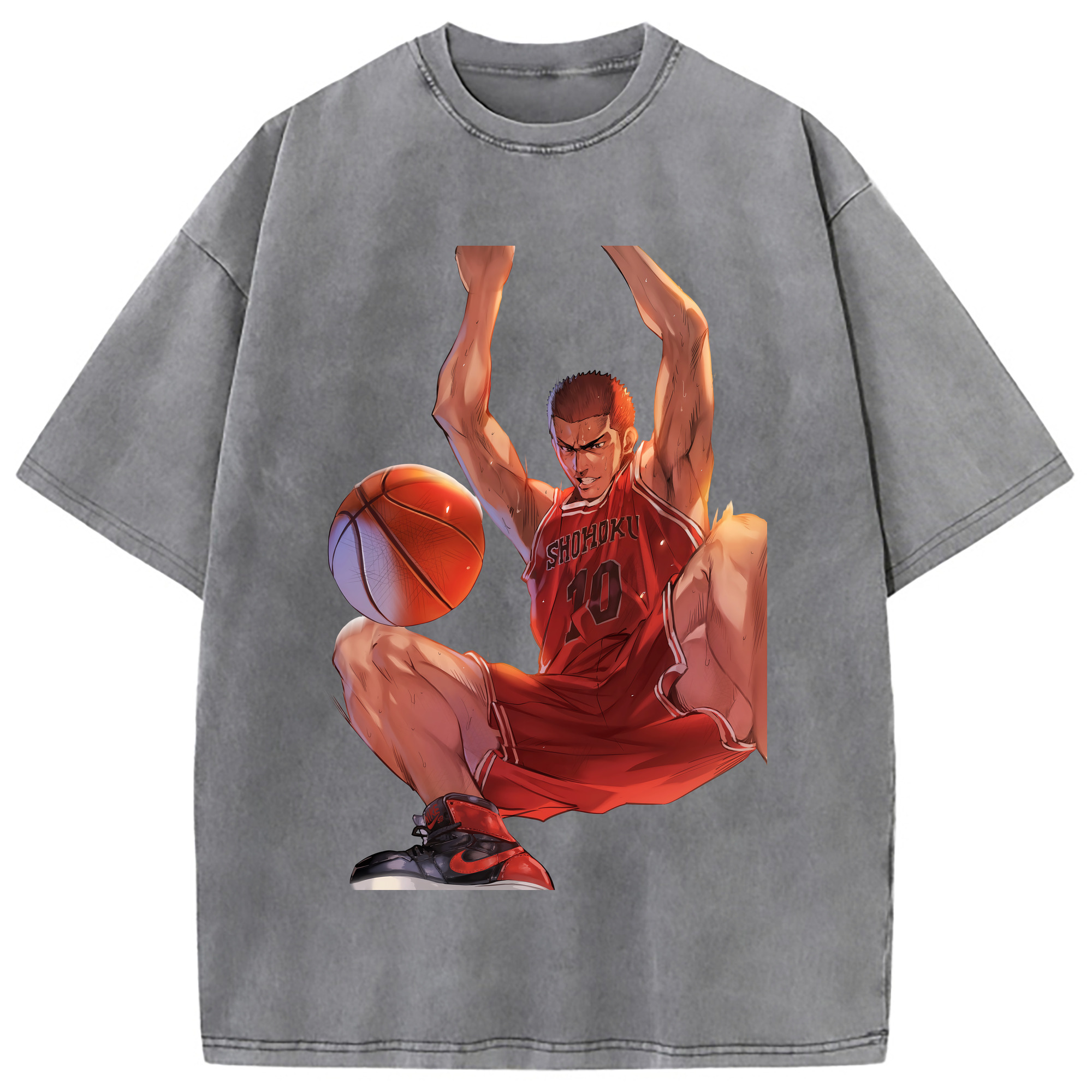（画像用） SLAM DUNK／スラムダンク 綿100% ヴィンテージ風 半袖Tシャツ（フロントプリント）