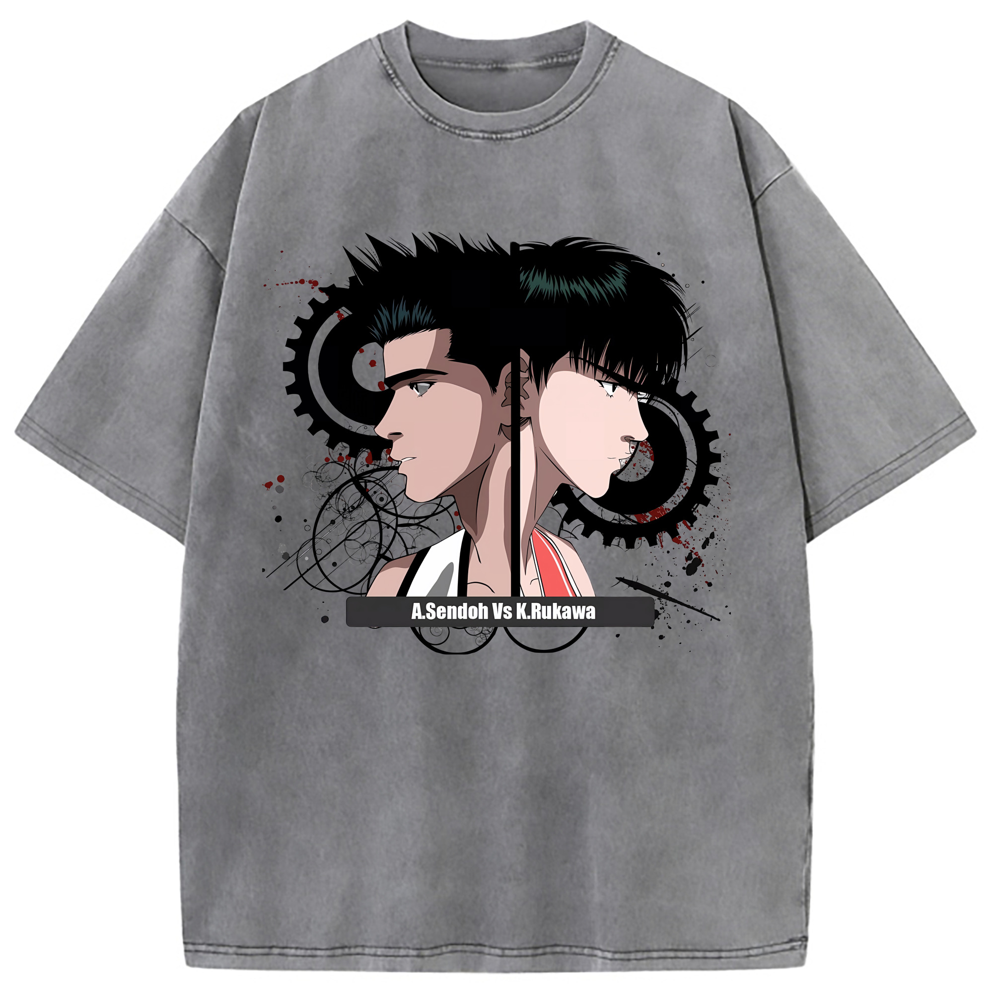 （画像用） SLAM DUNK／スラムダンク 綿100% ヴィンテージ風 半袖Tシャツ（フロントプリント）