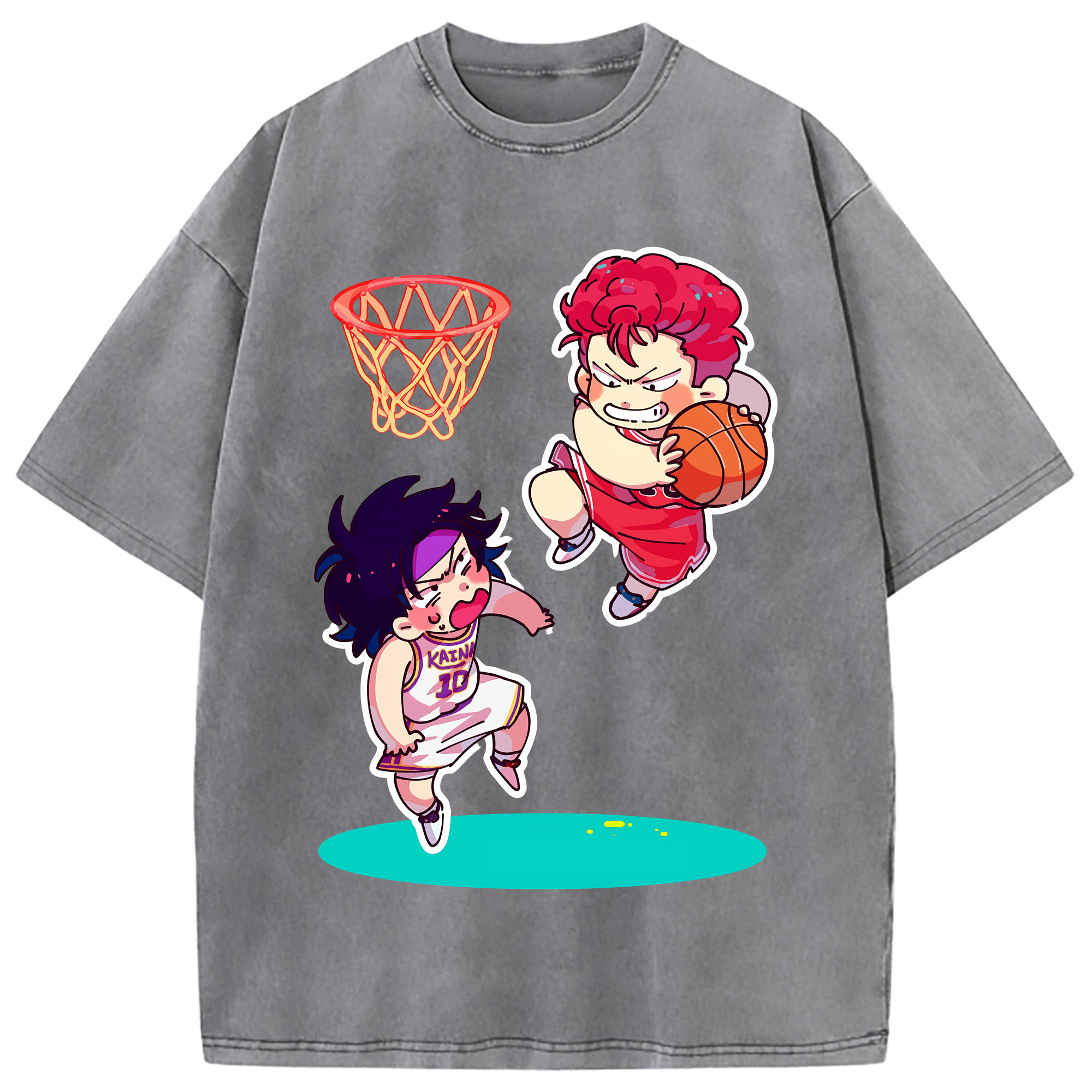 （画像用） SLAM DUNK／スラムダンク 綿100% ヴィンテージ風 半袖Tシャツ（フロントプリント）