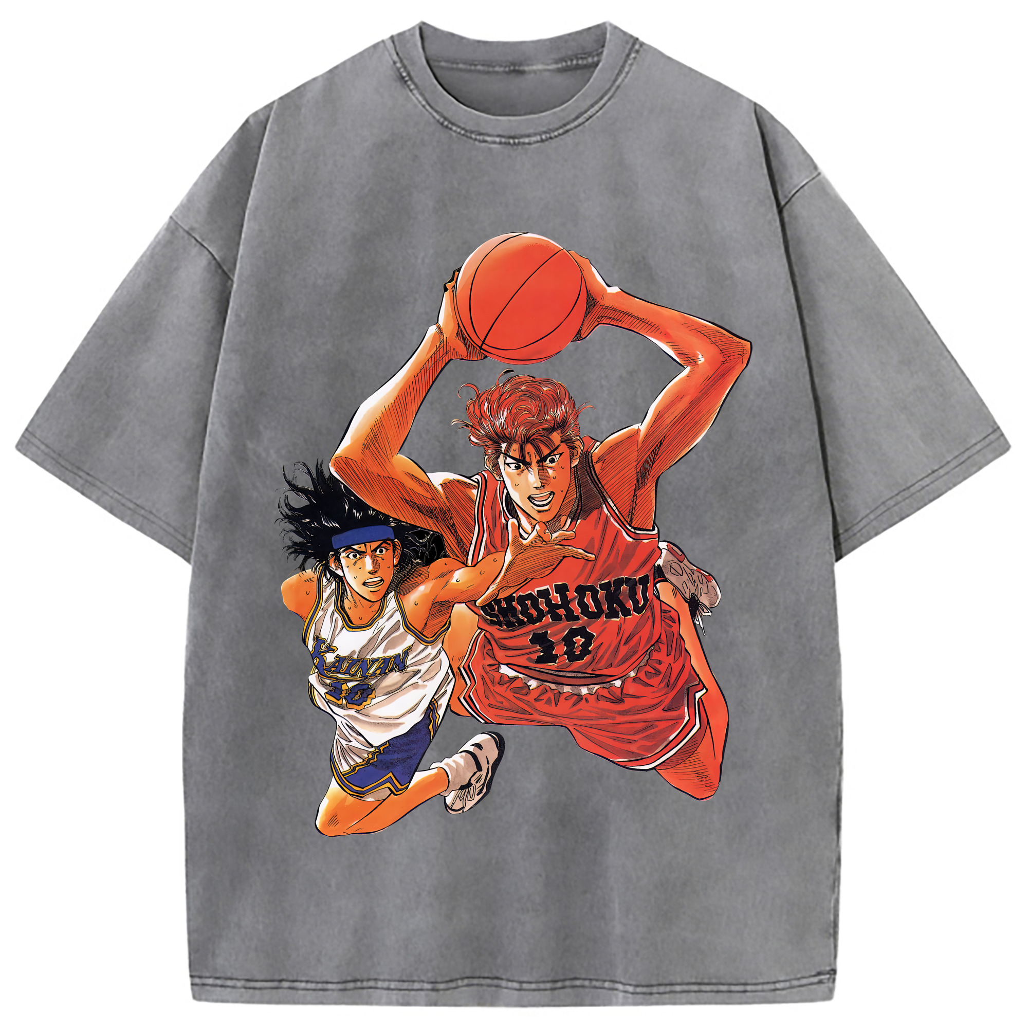 （画像用） SLAM DUNK／スラムダンク 綿100% ヴィンテージ風 半袖Tシャツ（フロントプリント）