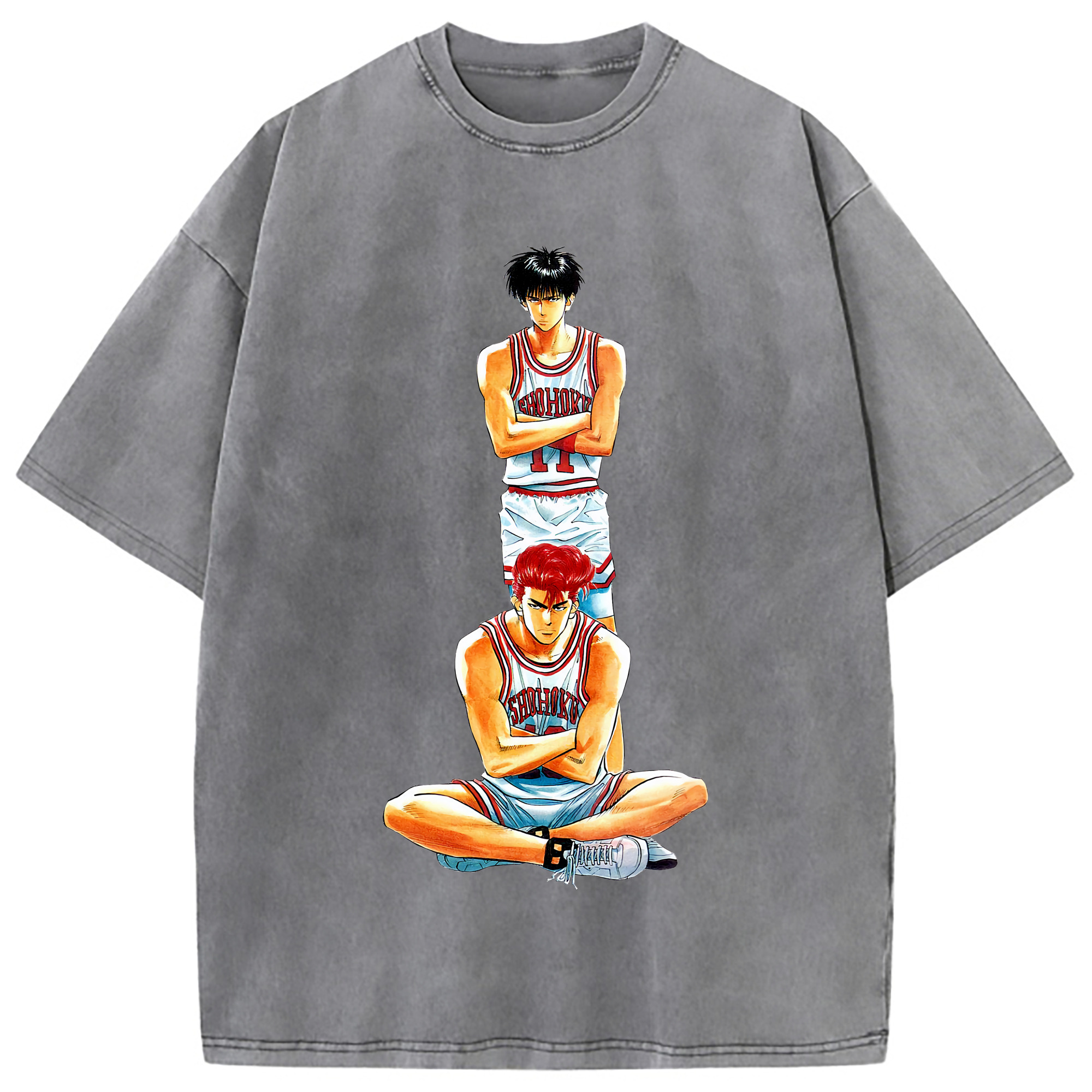（画像用） SLAM DUNK／スラムダンク 綿100% ヴィンテージ風 半袖Tシャツ（フロントプリント）