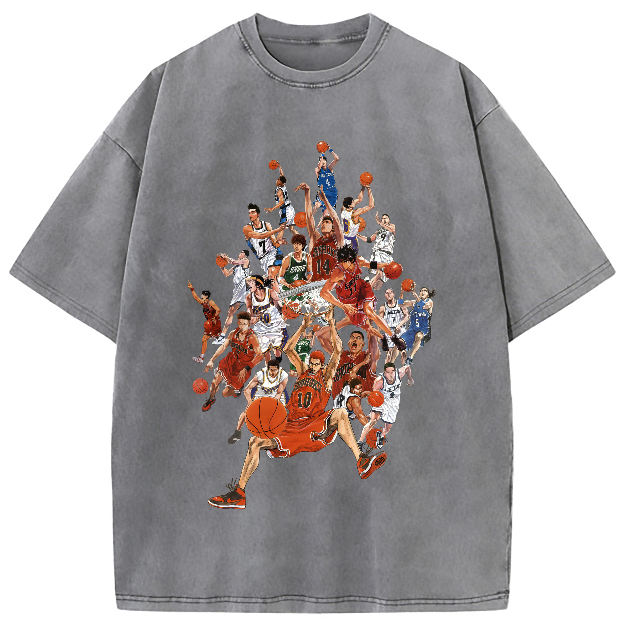 （画像用） SLAM DUNK／スラムダンク 綿100% ヴィンテージ風 半袖Tシャツ（フロントプリント）