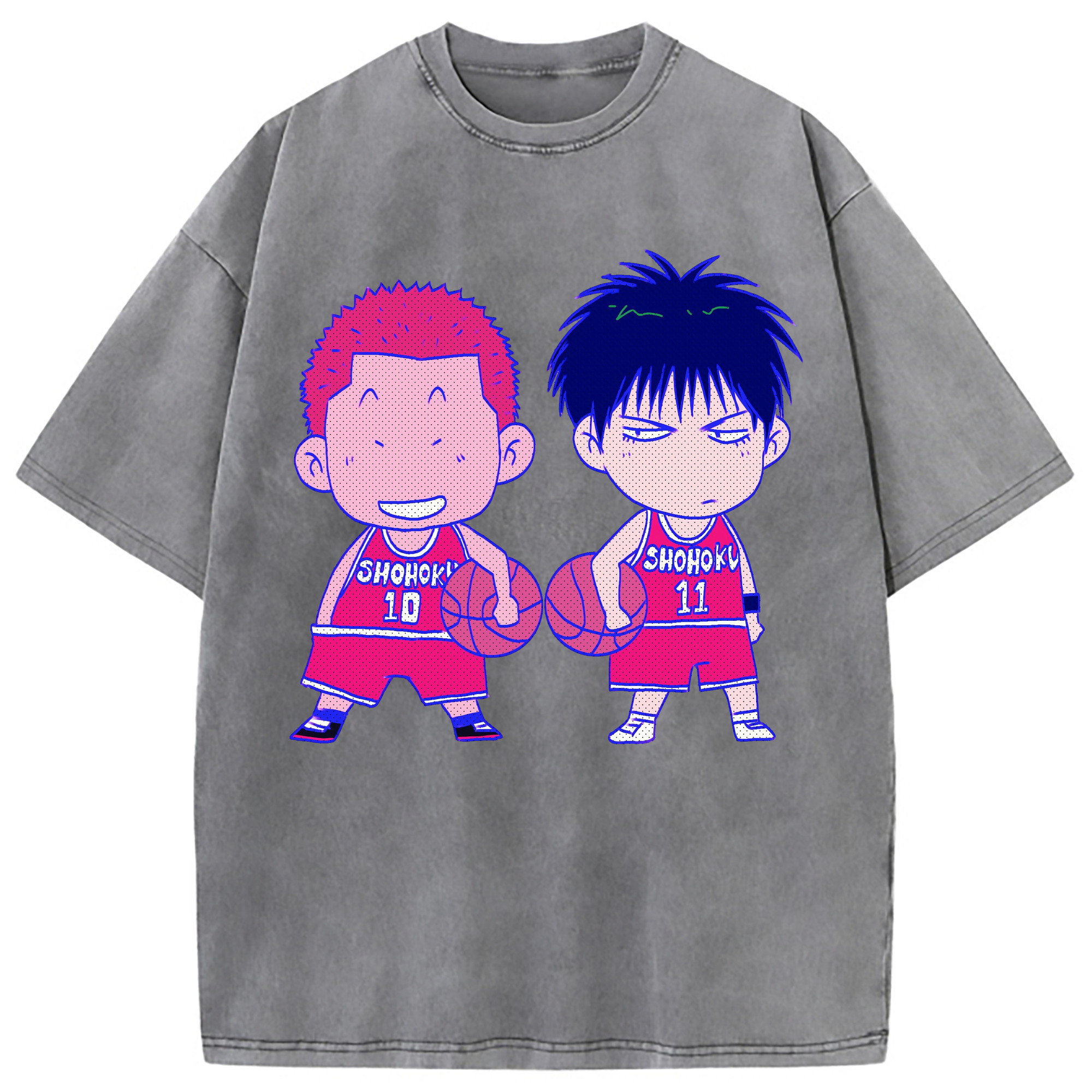 （画像用） SLAM DUNK／スラムダンク 綿100% ヴィンテージ風 半袖Tシャツ（フロントプリント）