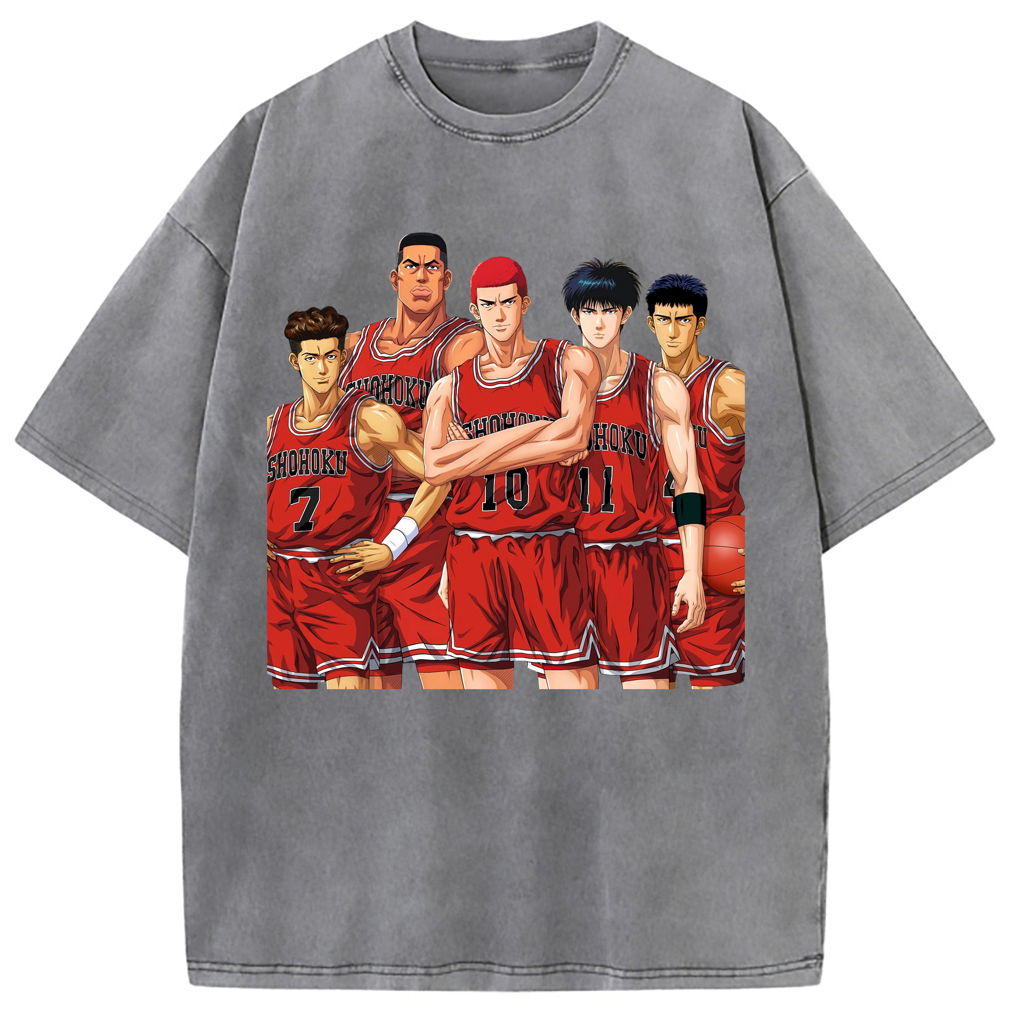 （画像用） SLAM DUNK／スラムダンク 綿100% ヴィンテージ風 半袖Tシャツ（フロントプリント）