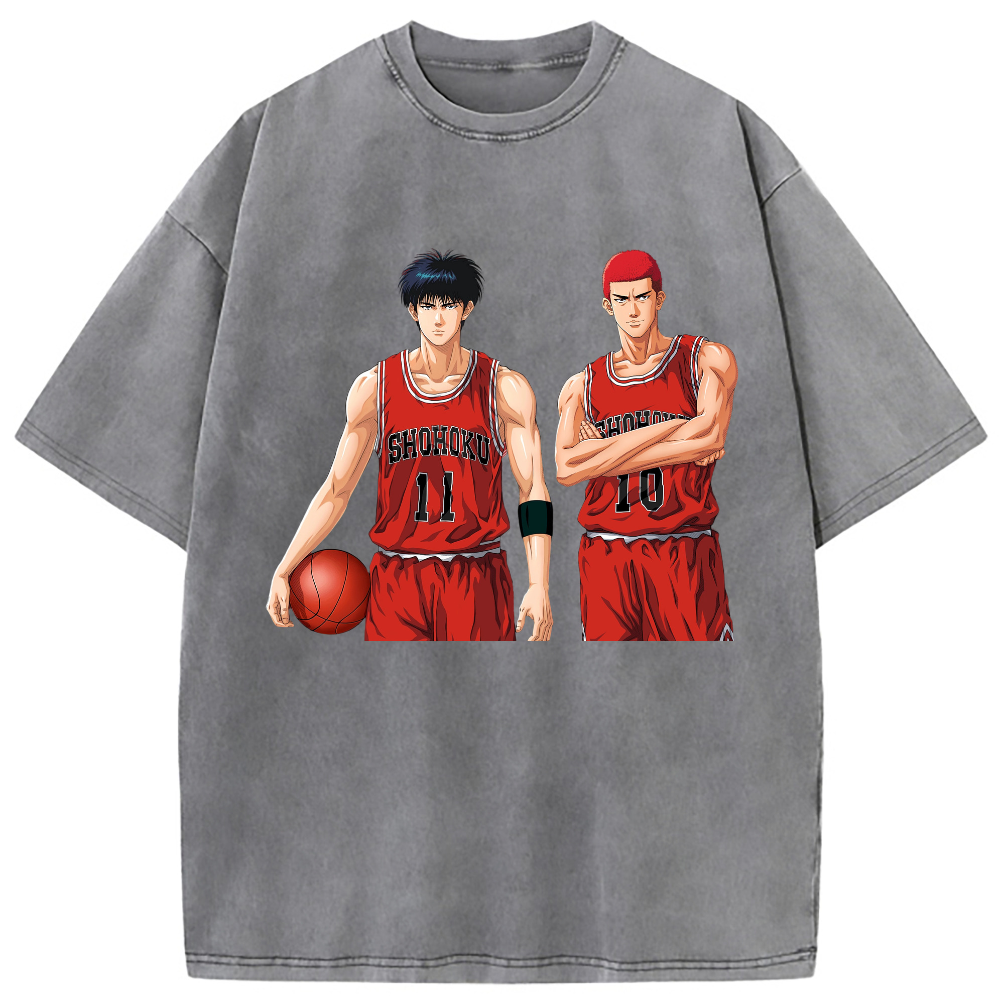 （画像用） SLAM DUNK／スラムダンク 綿100% ヴィンテージ風 半袖Tシャツ（フロントプリント）