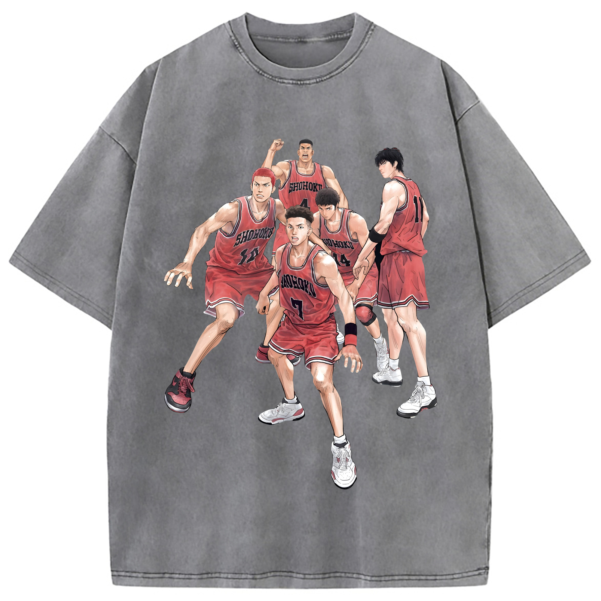 （画像用） SLAM DUNK／スラムダンク 綿100% ヴィンテージ風 半袖Tシャツ（フロントプリント）
