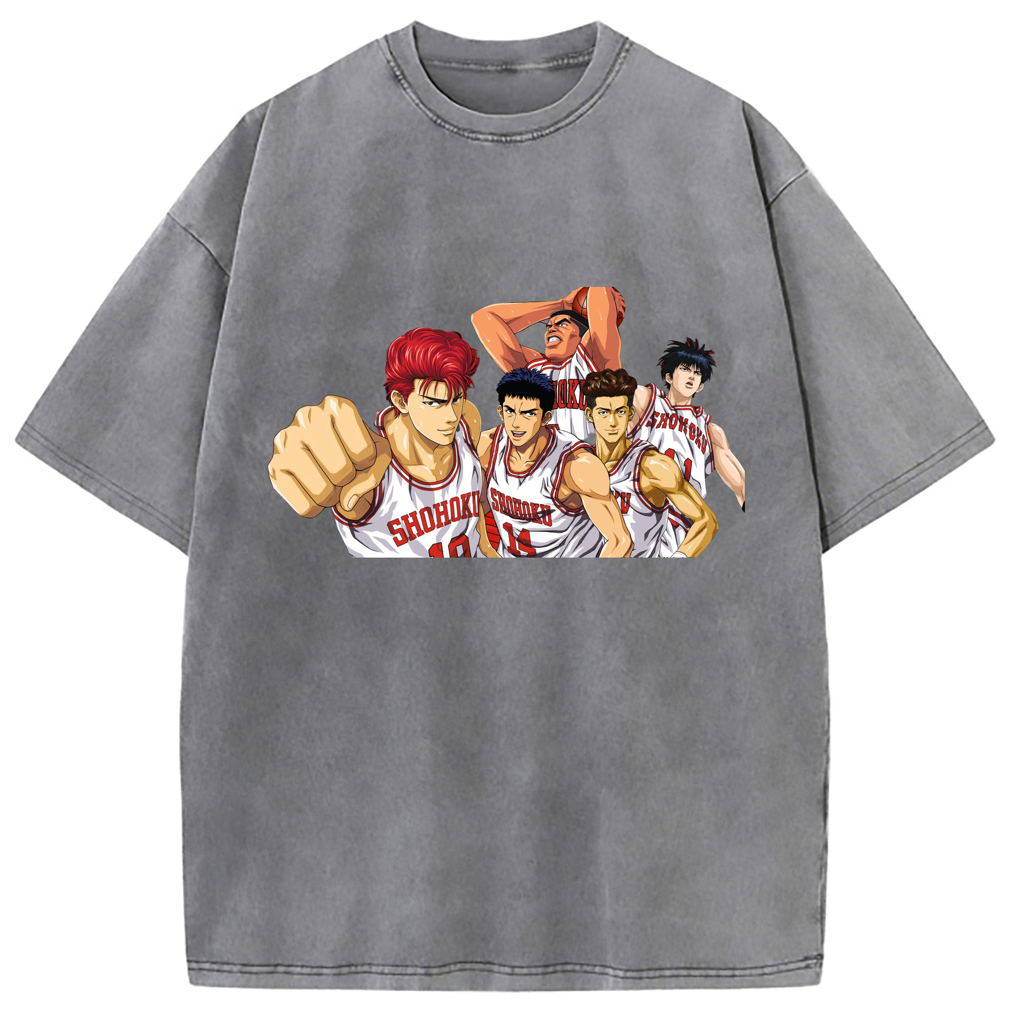 （画像用） SLAM DUNK／スラムダンク 綿100% ヴィンテージ風 半袖Tシャツ（フロントプリント）