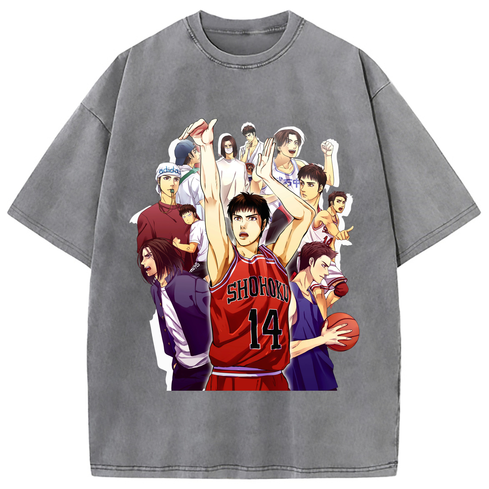 （画像用） SLAM DUNK／スラムダンク 綿100% ヴィンテージ風 半袖Tシャツ（フロントプリント）