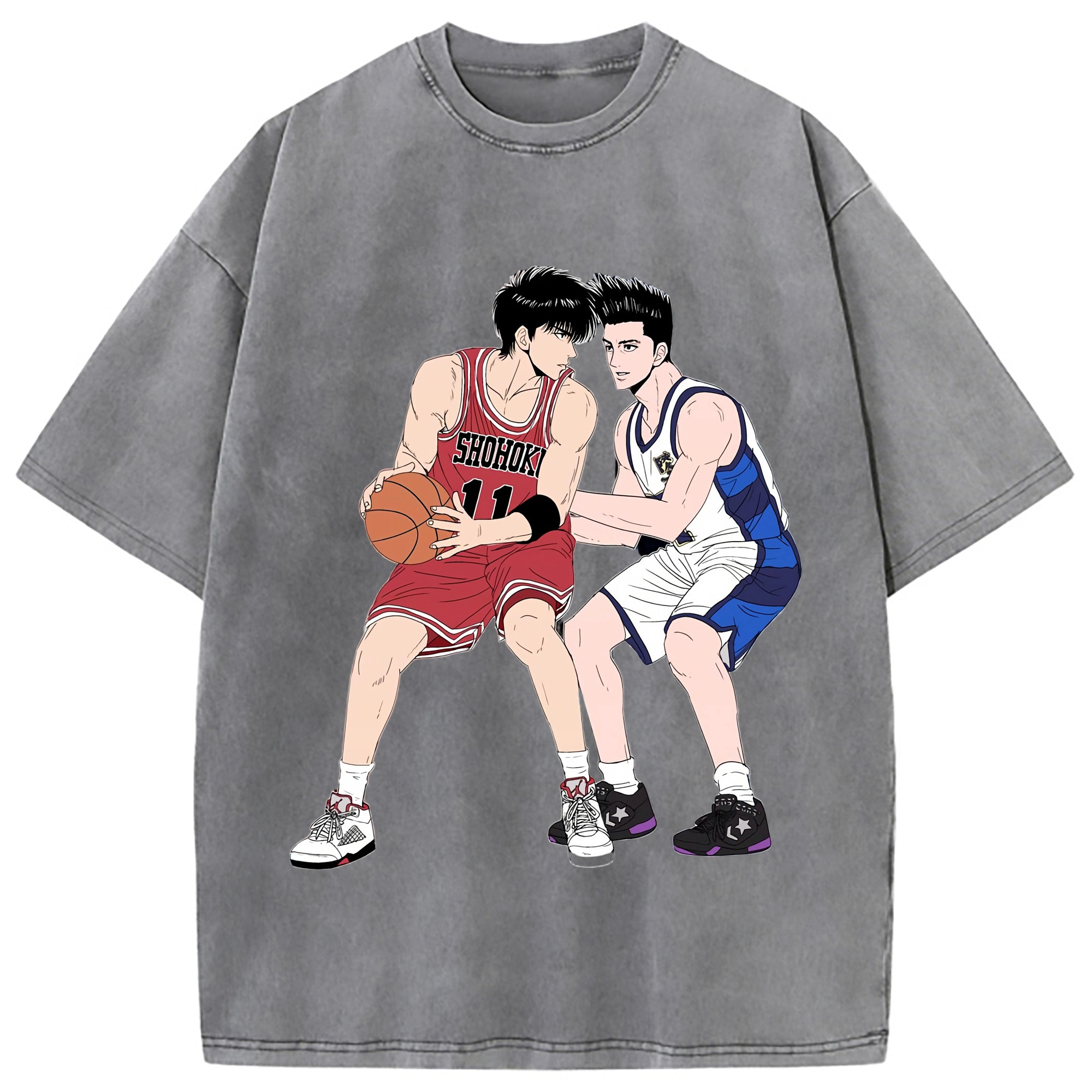 （画像用） SLAM DUNK／スラムダンク 綿100% ヴィンテージ風 半袖Tシャツ（フロントプリント）