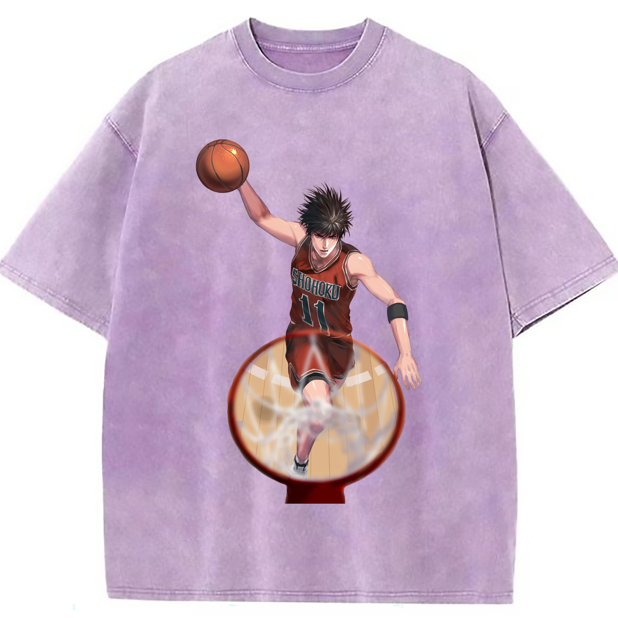 （画像用） SLAM DUNK／スラムダンク 綿100% ヴィンテージ風 半袖Tシャツ（フロントプリント）