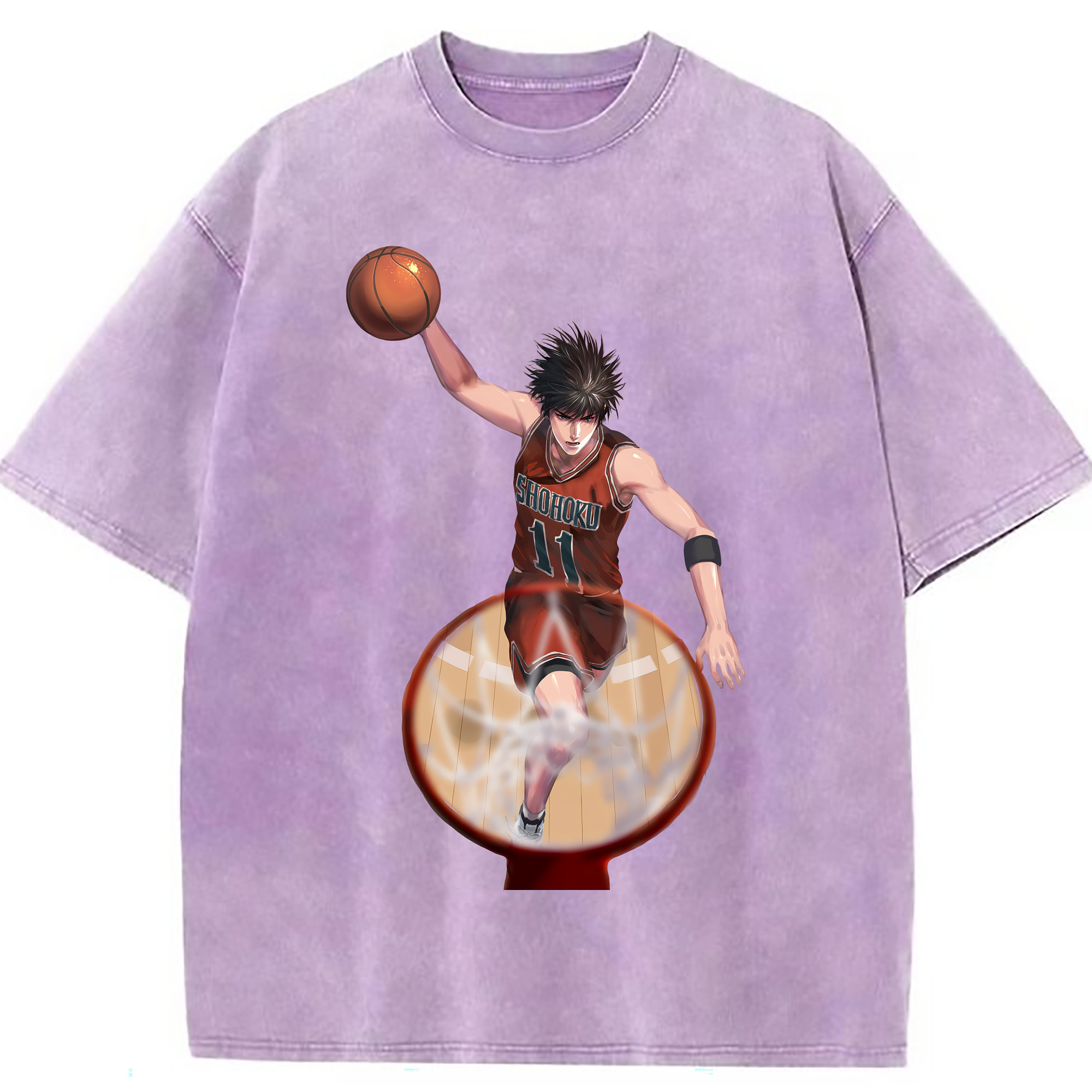 （画像用） SLAM DUNK／スラムダンク 綿100% ヴィンテージ風 半袖Tシャツ（フロントプリント）