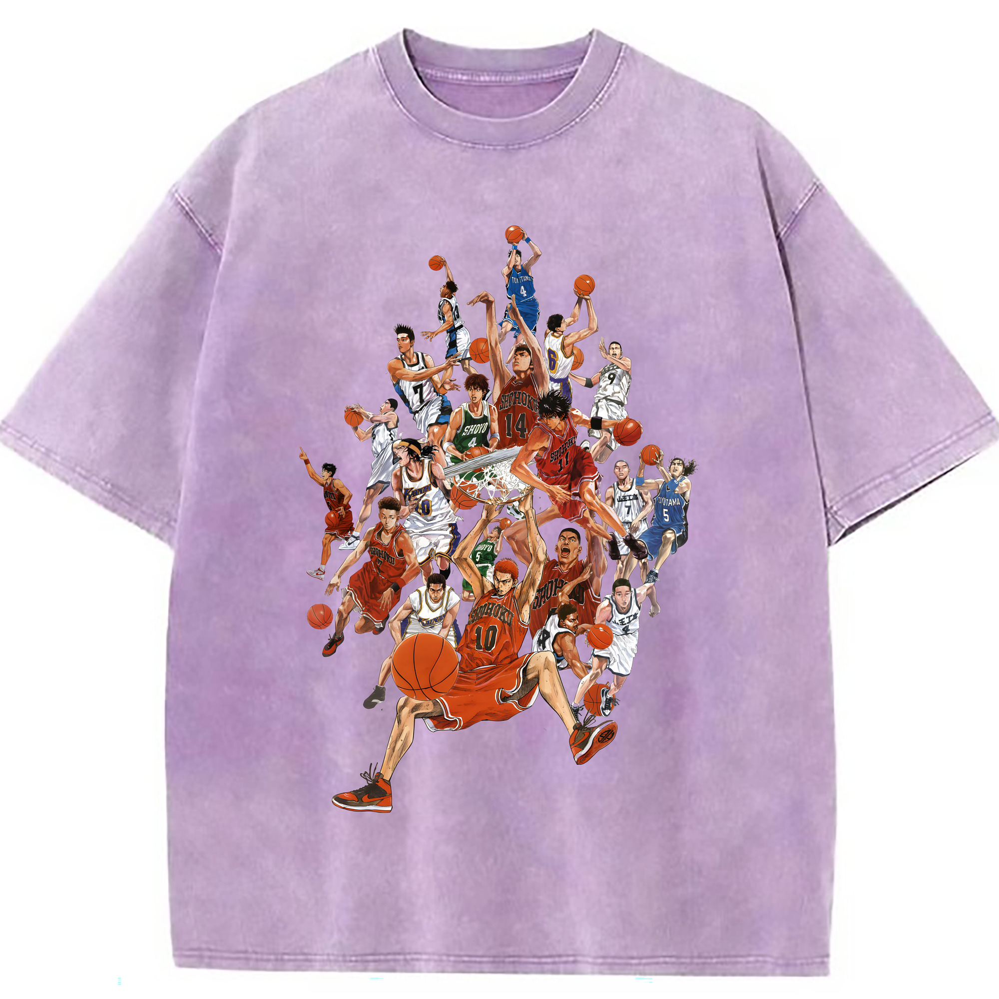 （画像用） SLAM DUNK／スラムダンク 綿100% ヴィンテージ風 半袖Tシャツ（フロントプリント）