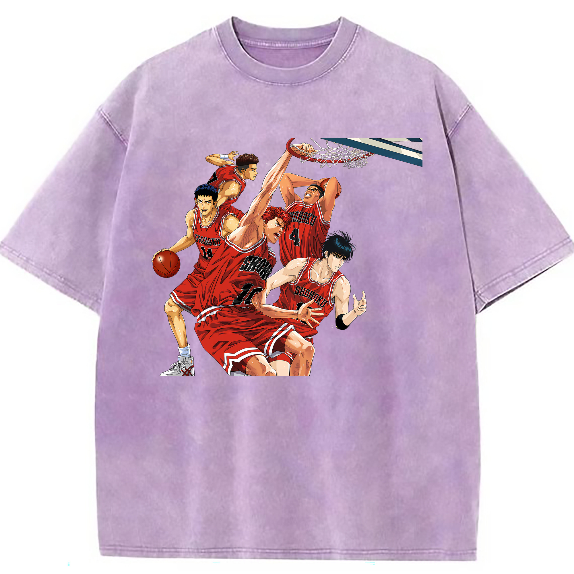 （画像用） SLAM DUNK／スラムダンク 綿100% ヴィンテージ風 半袖Tシャツ（フロントプリント）