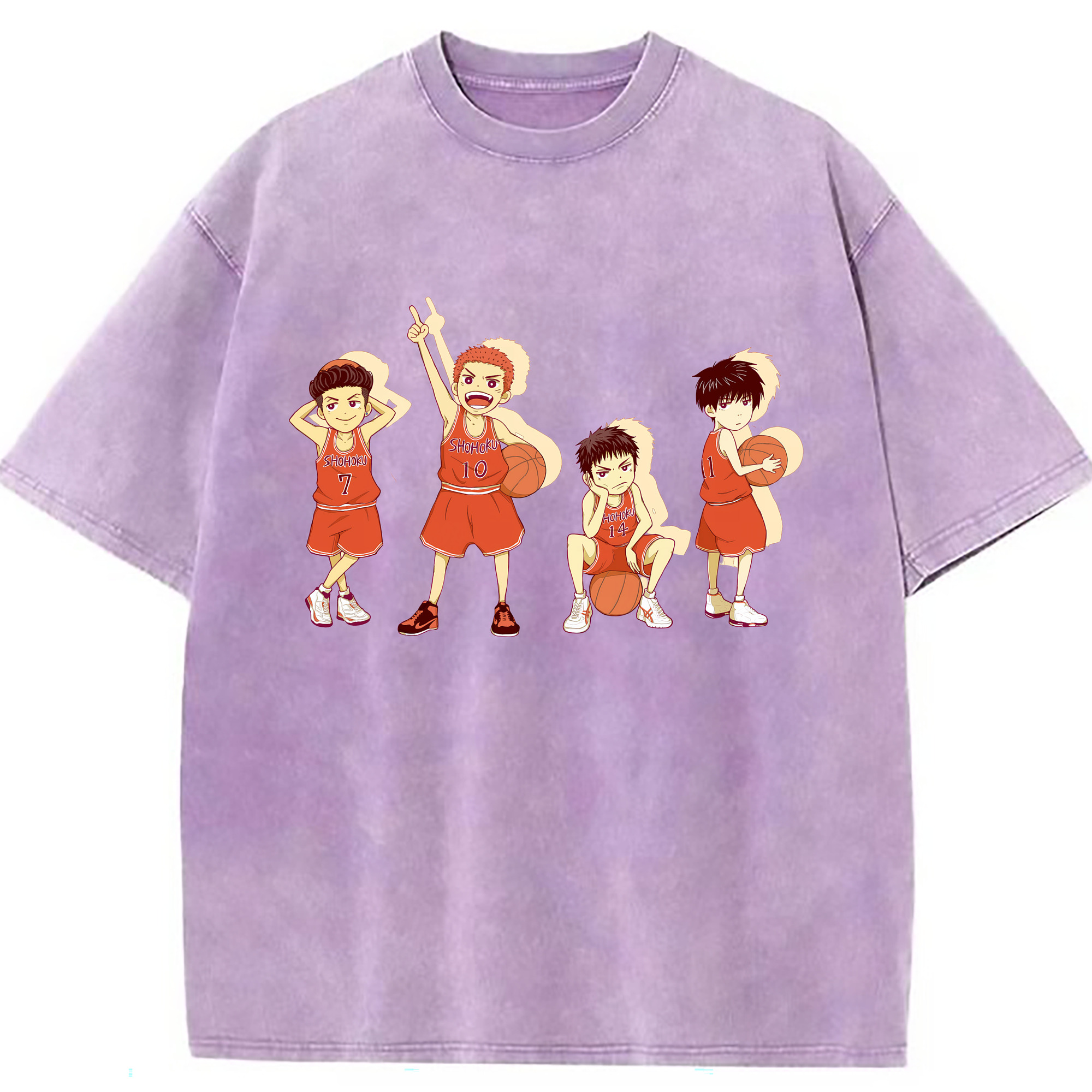 （画像用） SLAM DUNK／スラムダンク 綿100% ヴィンテージ風 半袖Tシャツ（フロントプリント）