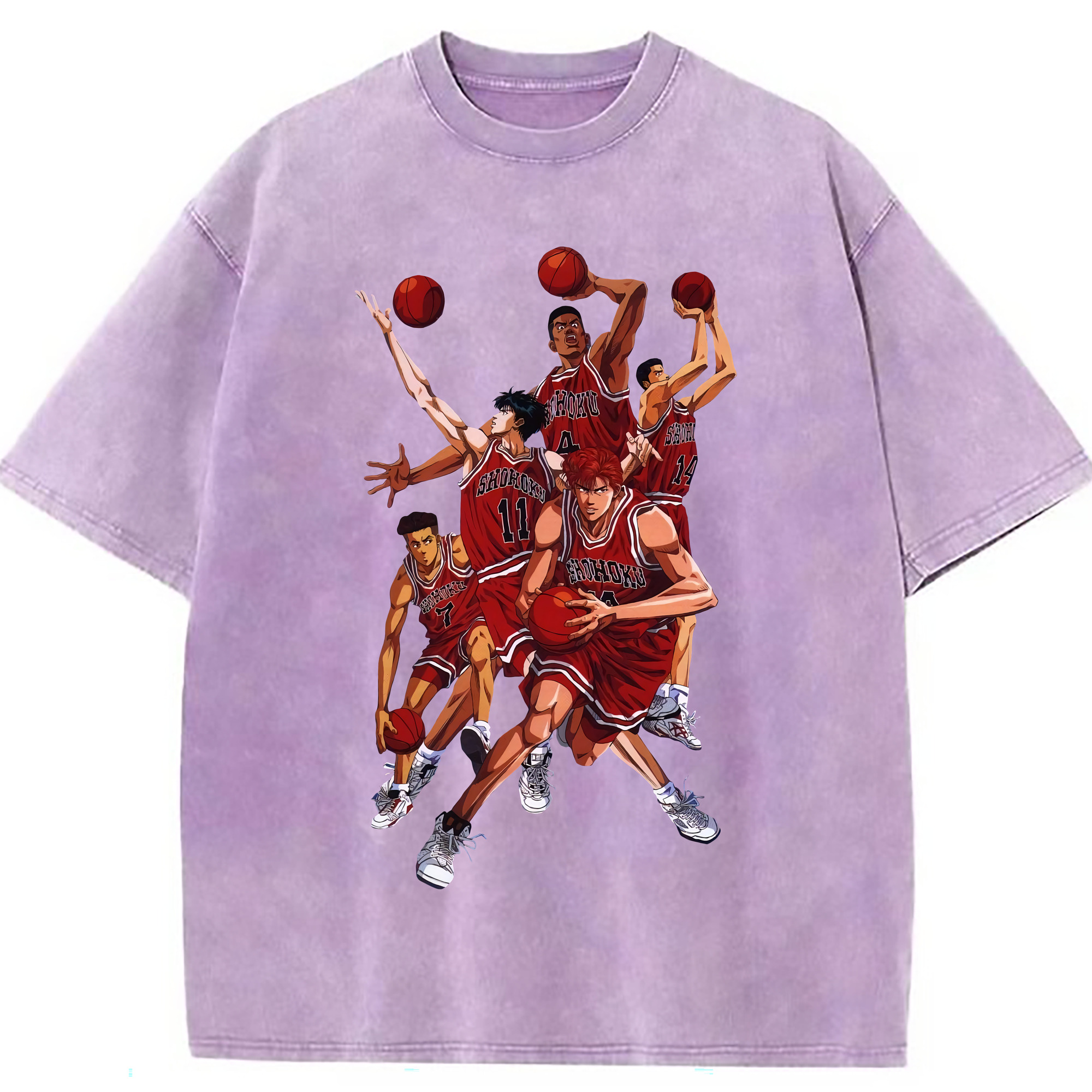 （画像用） SLAM DUNK／スラムダンク 綿100% ヴィンテージ風 半袖Tシャツ（フロントプリント）