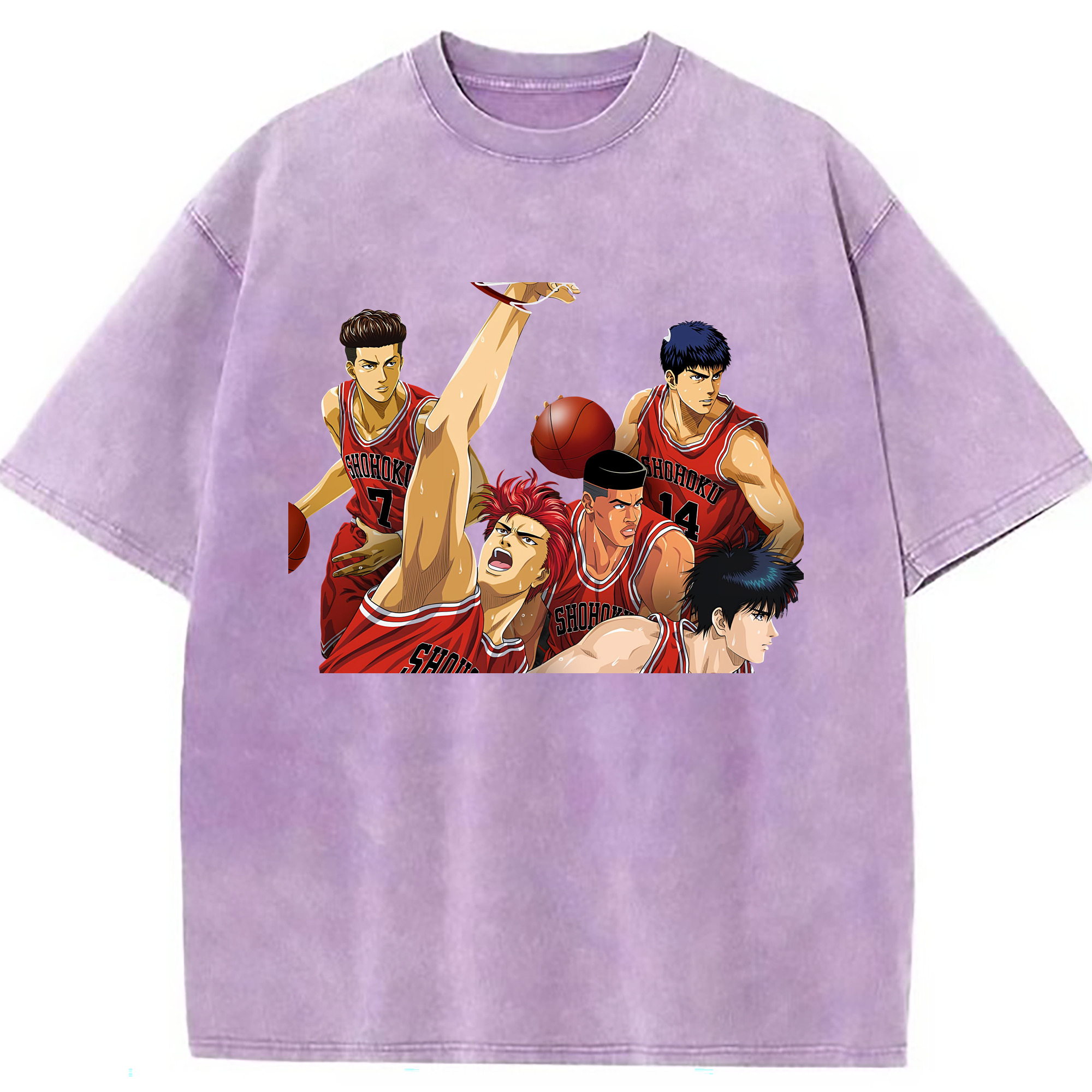 （画像用） SLAM DUNK／スラムダンク 綿100% ヴィンテージ風 半袖Tシャツ（フロントプリント）