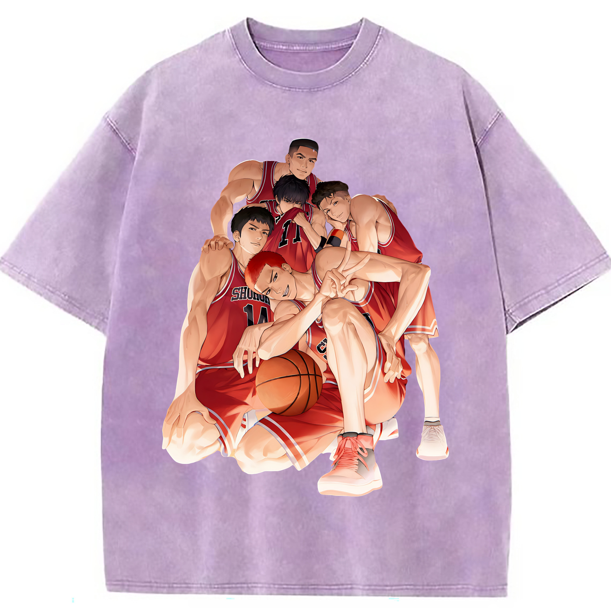 （画像用） SLAM DUNK／スラムダンク 綿100% ヴィンテージ風 半袖Tシャツ（フロントプリント）