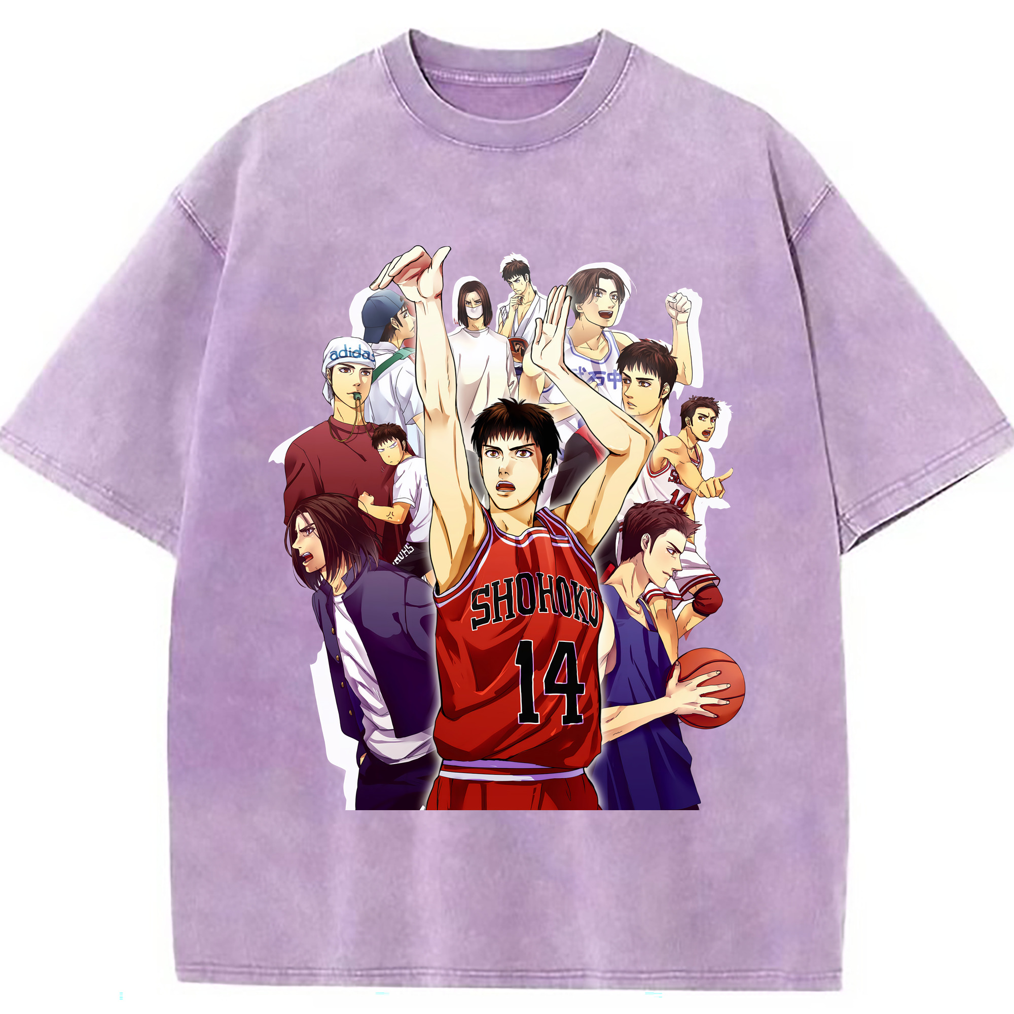 （画像用） SLAM DUNK／スラムダンク 綿100% ヴィンテージ風 半袖Tシャツ（フロントプリント）