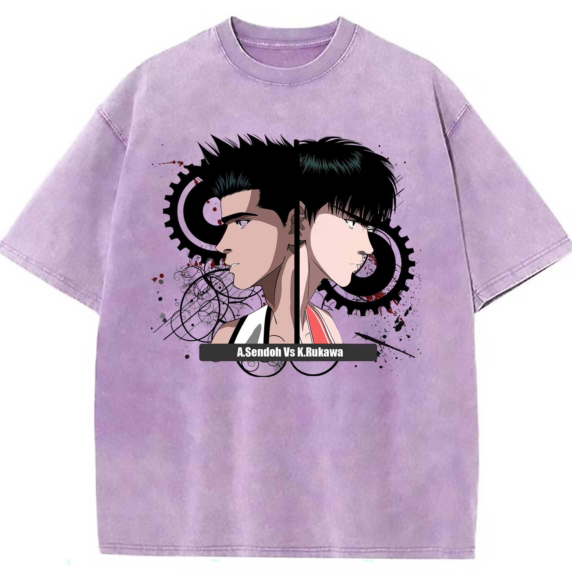 （画像用） SLAM DUNK／スラムダンク 綿100% ヴィンテージ風 半袖Tシャツ（フロントプリント）