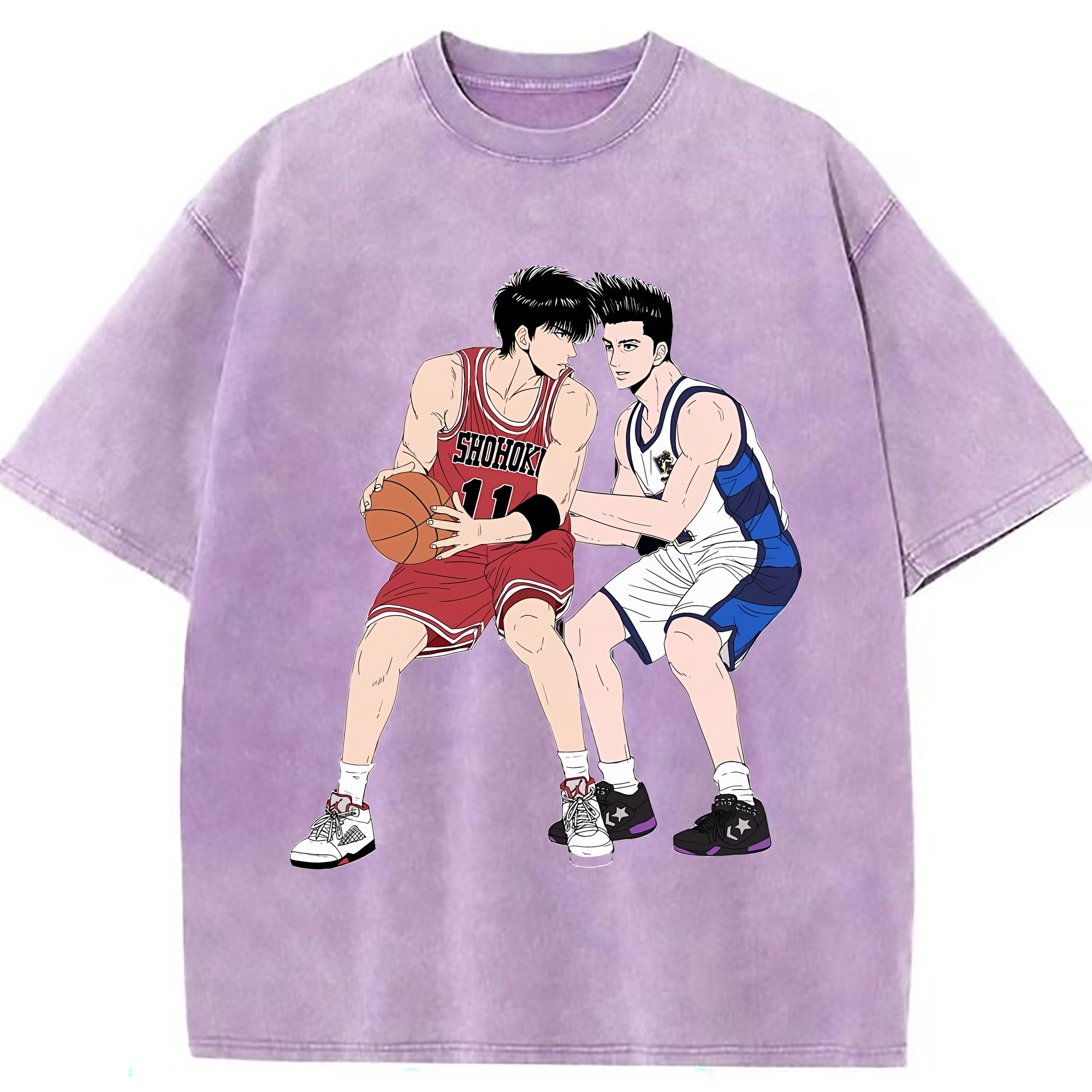 （画像用） SLAM DUNK／スラムダンク 綿100% ヴィンテージ風 半袖Tシャツ（フロントプリント）