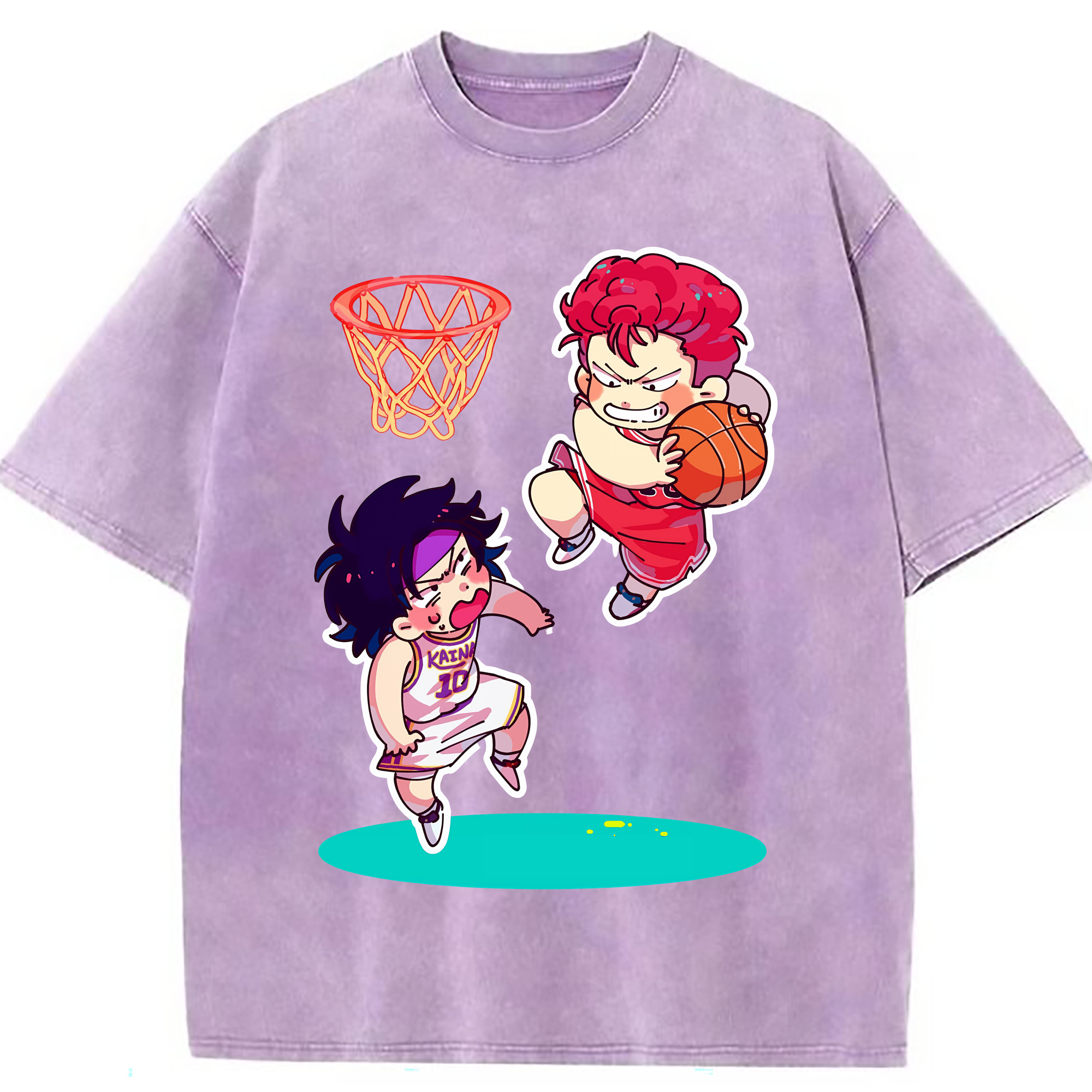 （画像用） SLAM DUNK／スラムダンク 綿100% ヴィンテージ風 半袖Tシャツ（フロントプリント）
