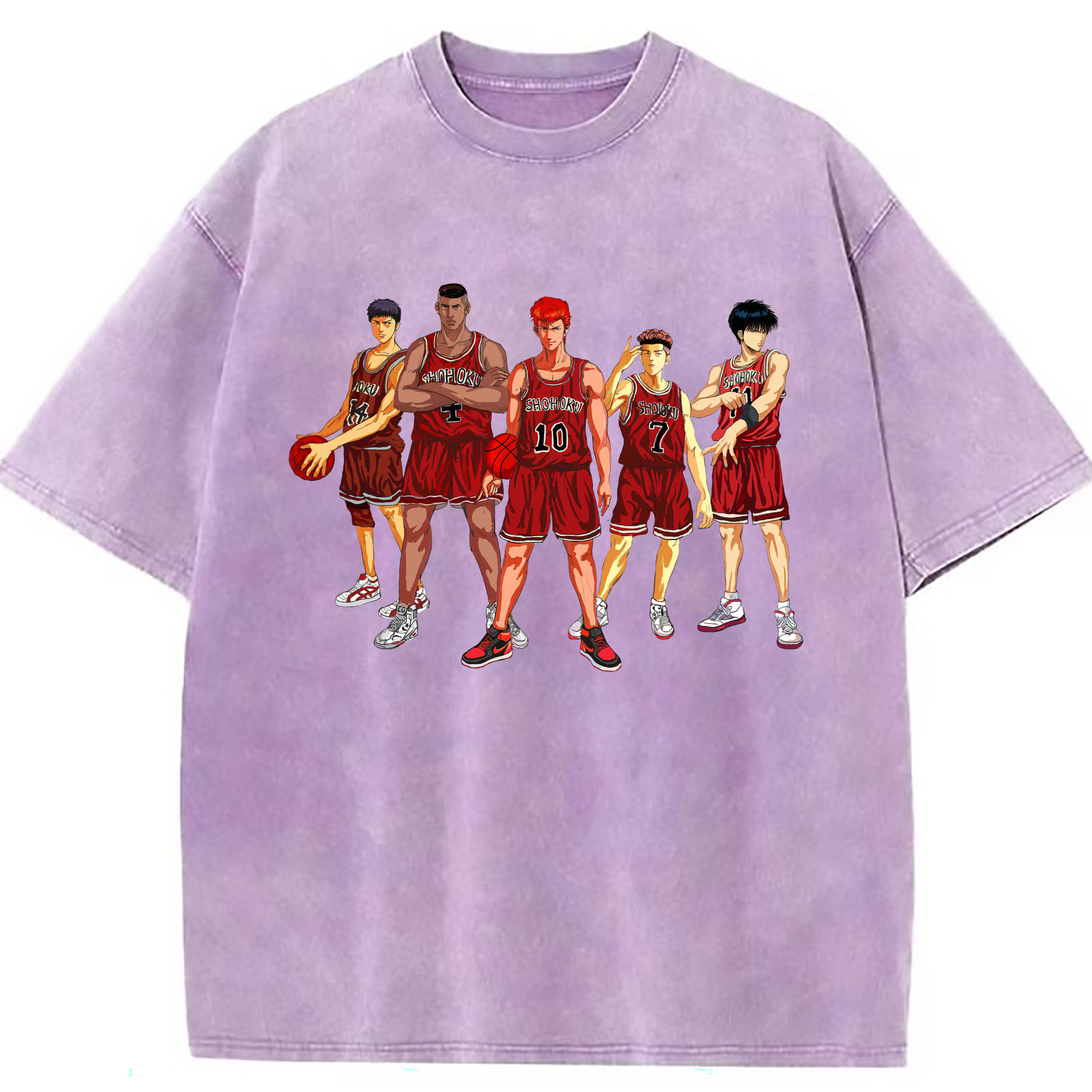 （画像用） SLAM DUNK／スラムダンク 綿100% ヴィンテージ風 半袖Tシャツ（フロントプリント）