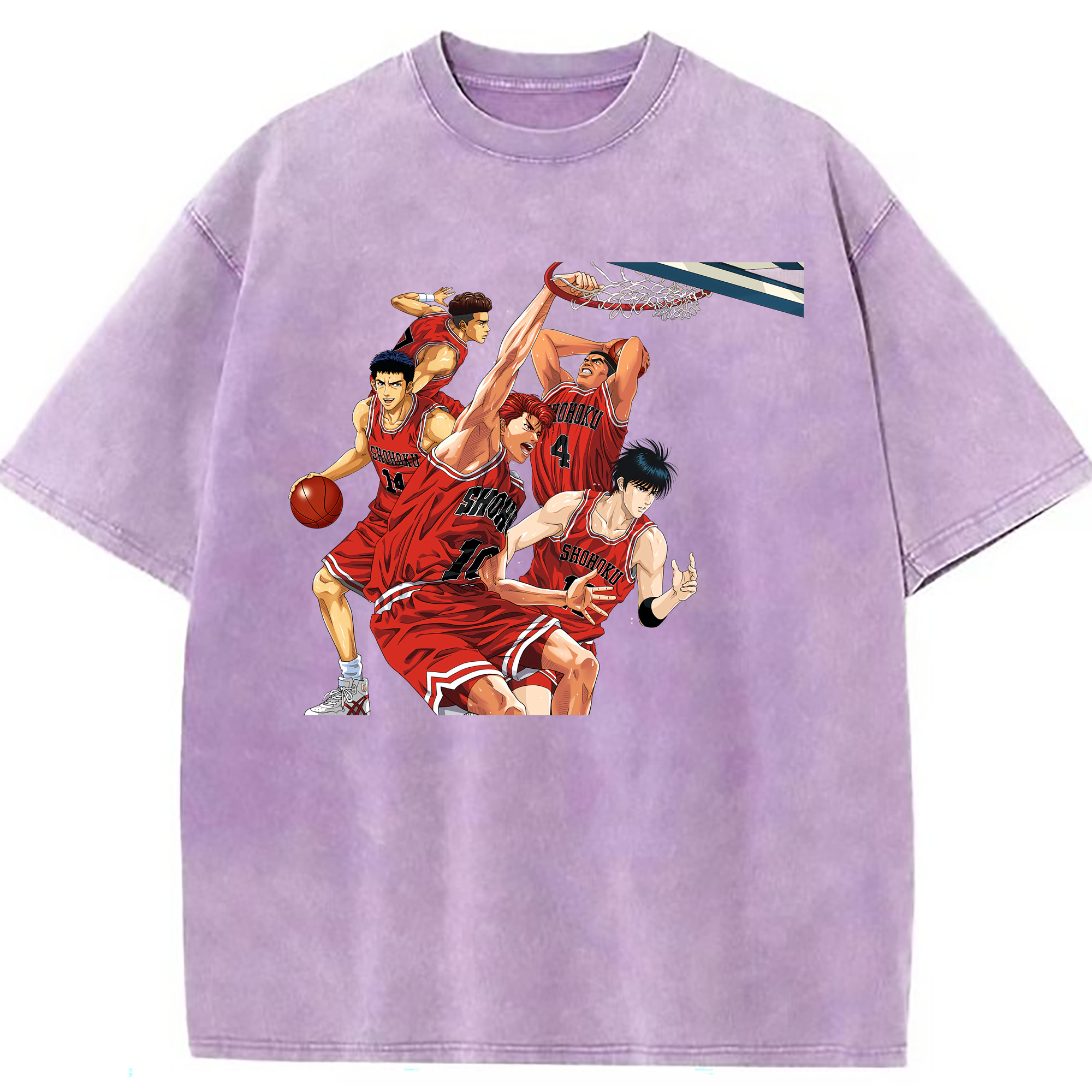 （画像用） SLAM DUNK／スラムダンク 綿100% ヴィンテージ風 半袖Tシャツ（フロントプリント）