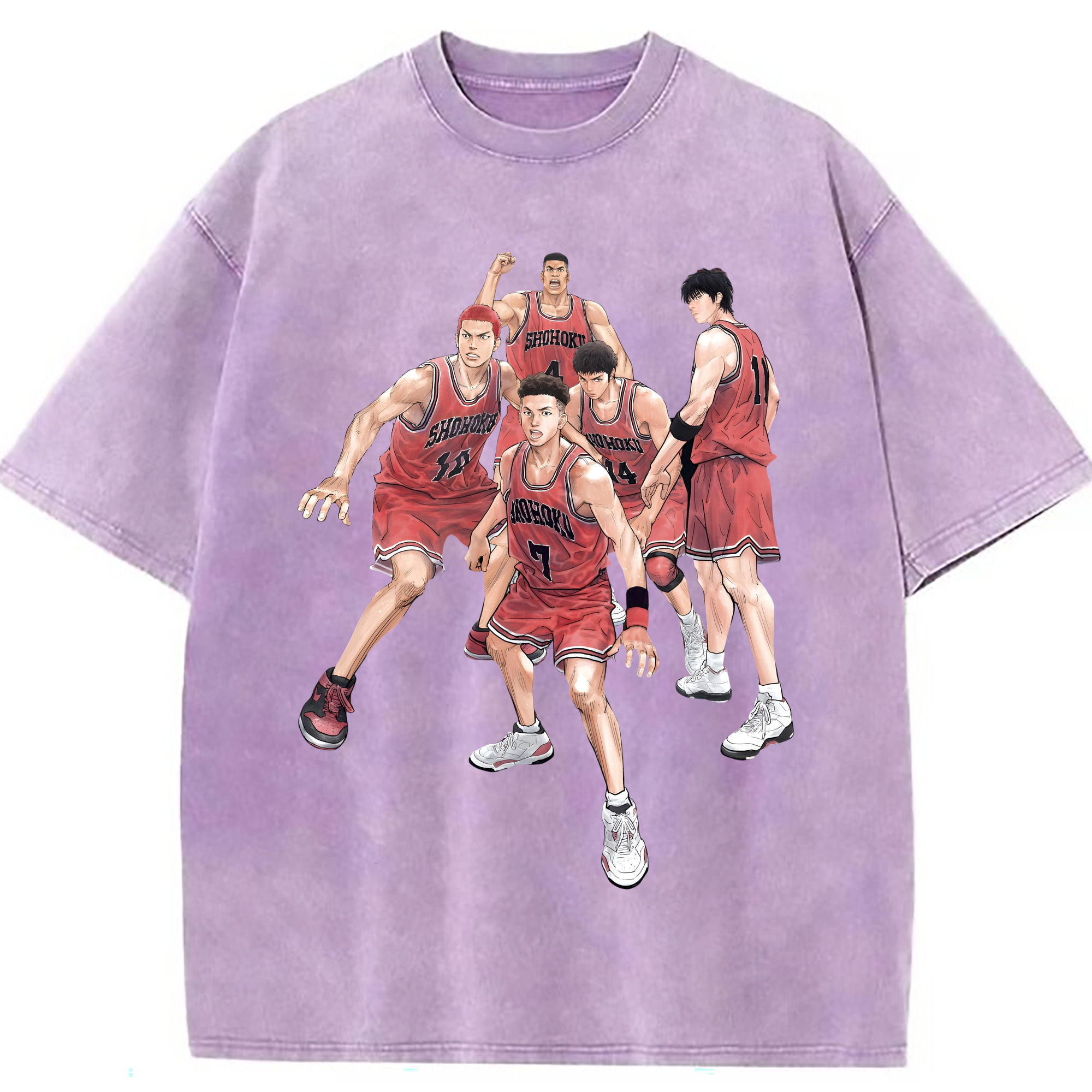 （画像用） SLAM DUNK／スラムダンク 綿100% ヴィンテージ風 半袖Tシャツ（フロントプリント）