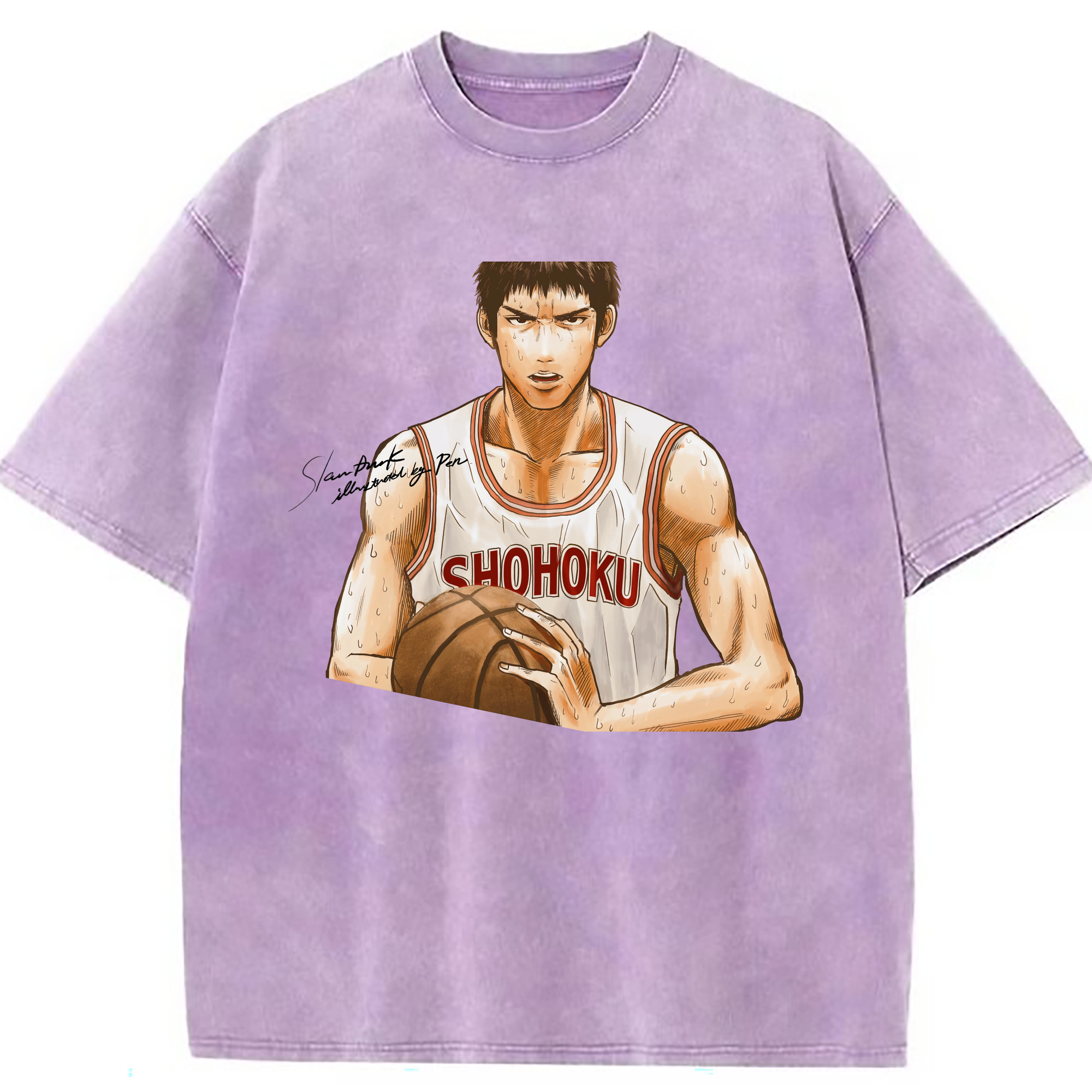 （画像用） SLAM DUNK／スラムダンク 綿100% ヴィンテージ風 半袖Tシャツ（フロントプリント）