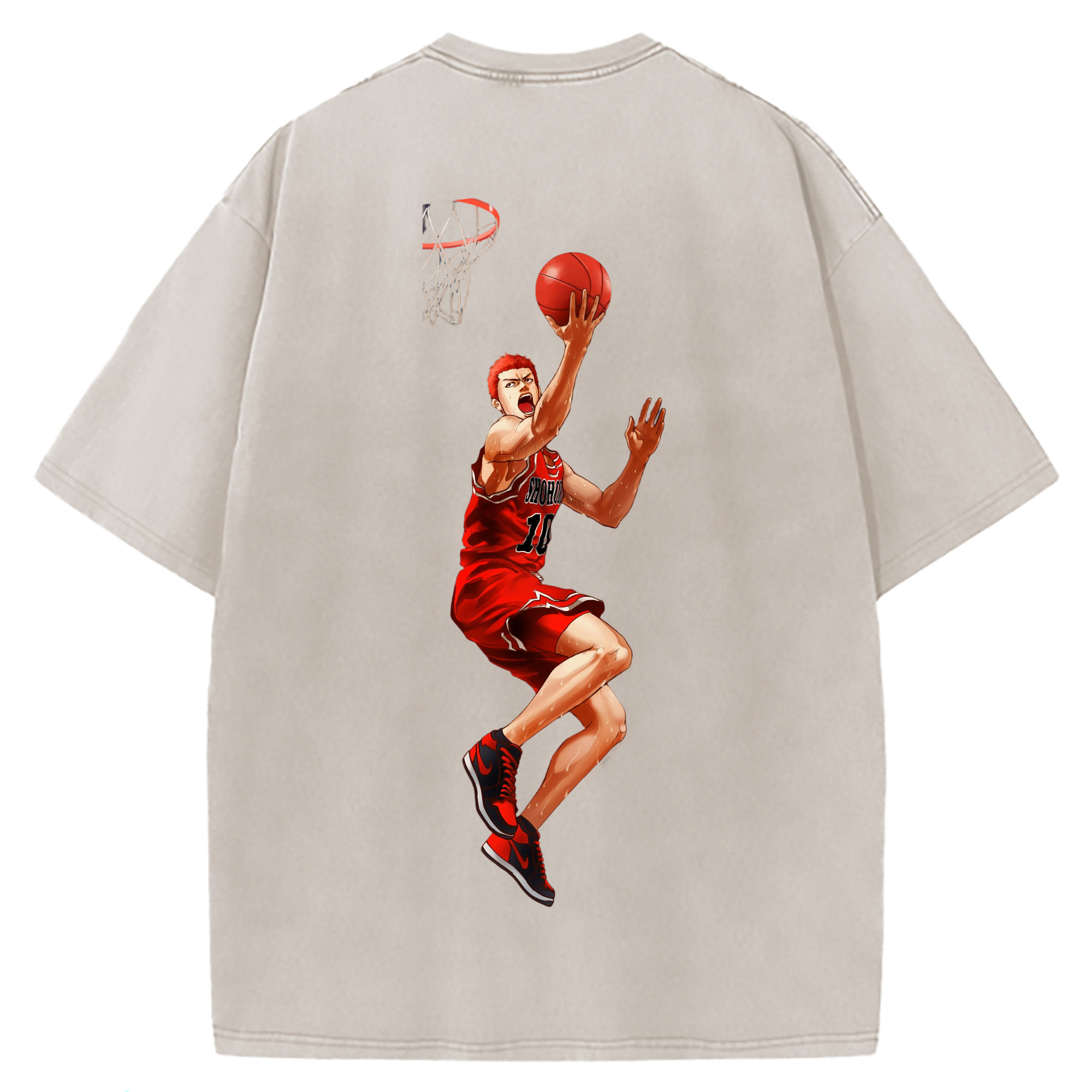 （画像用） SLAM DUNK／スラムダンク 綿100% ヴィンテージ風 半袖Tシャツ（背面プリント）