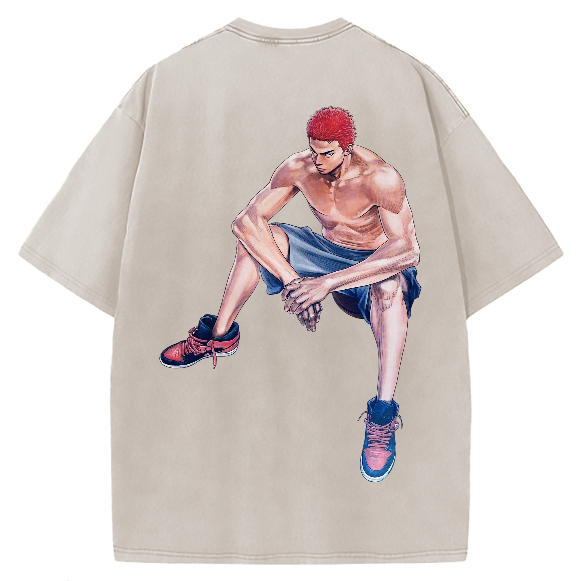 （画像用） SLAM DUNK／スラムダンク 綿100% ヴィンテージ風 半袖Tシャツ（背面プリント）