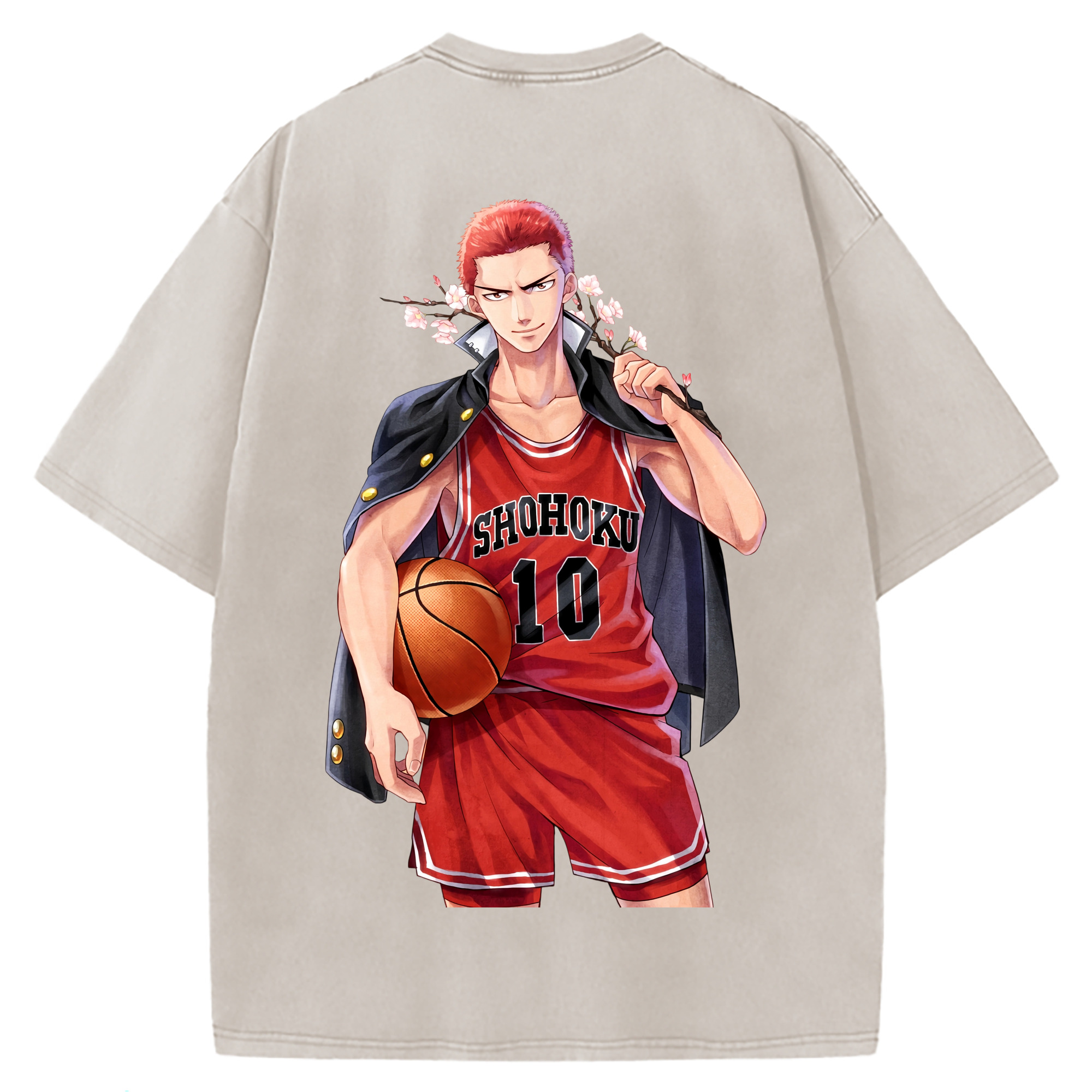 （画像用） SLAM DUNK／スラムダンク 綿100% ヴィンテージ風 半袖Tシャツ（背面プリント）