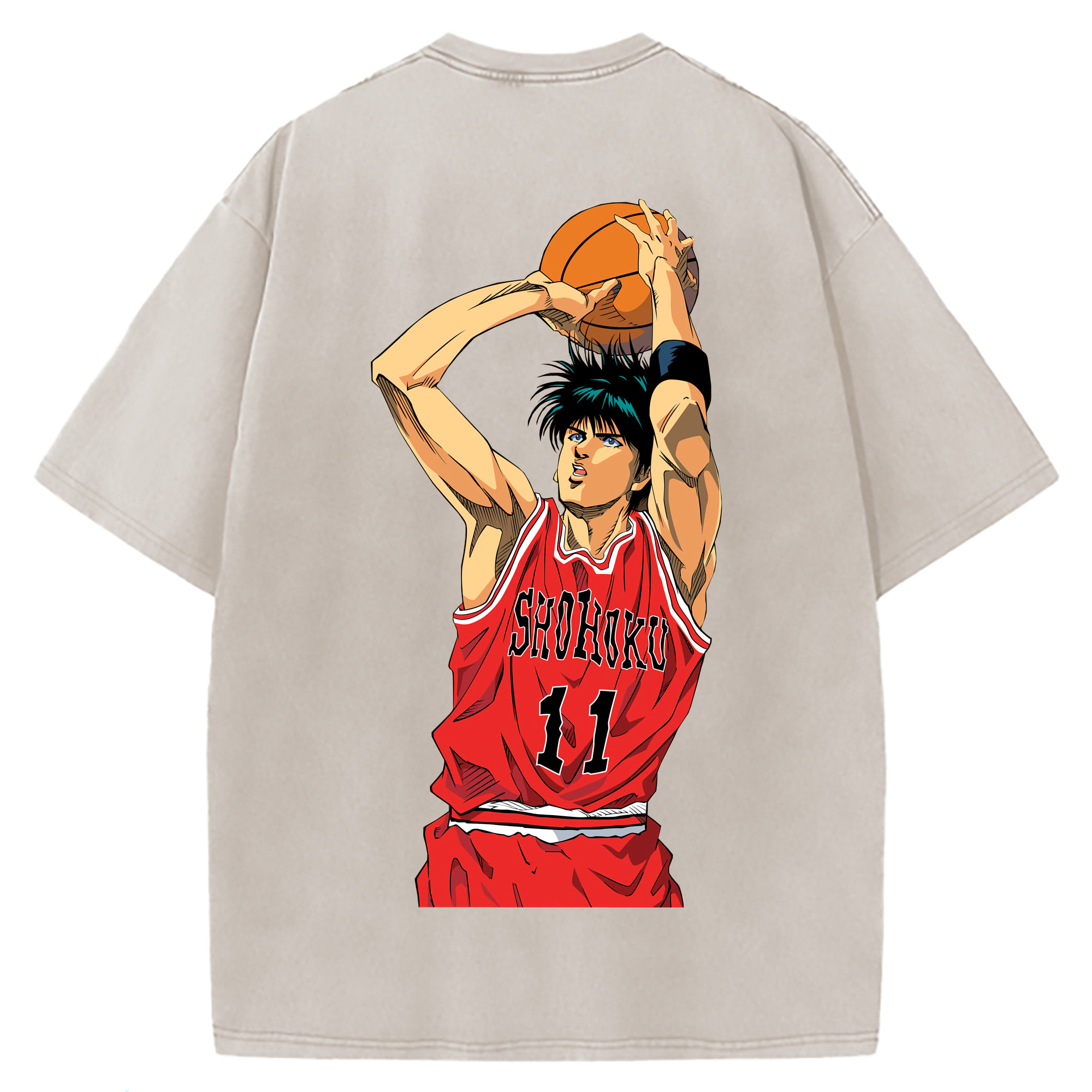 （画像用） SLAM DUNK／スラムダンク 綿100% ヴィンテージ風 半袖Tシャツ（背面プリント）