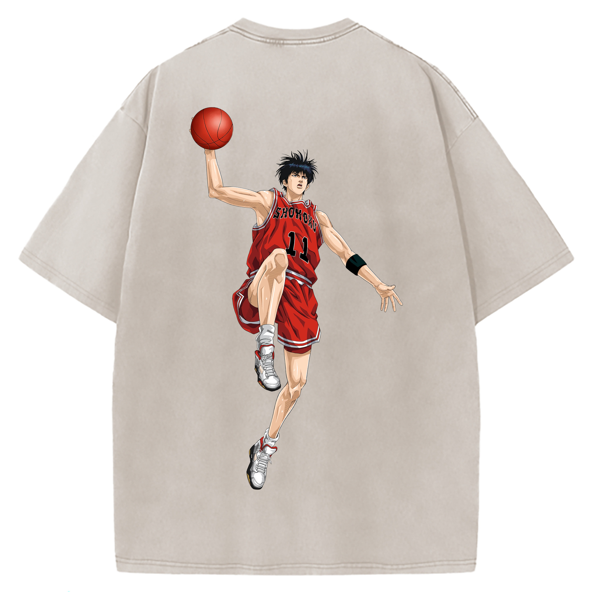 （画像用） SLAM DUNK／スラムダンク 綿100% ヴィンテージ風 半袖Tシャツ（背面プリント）