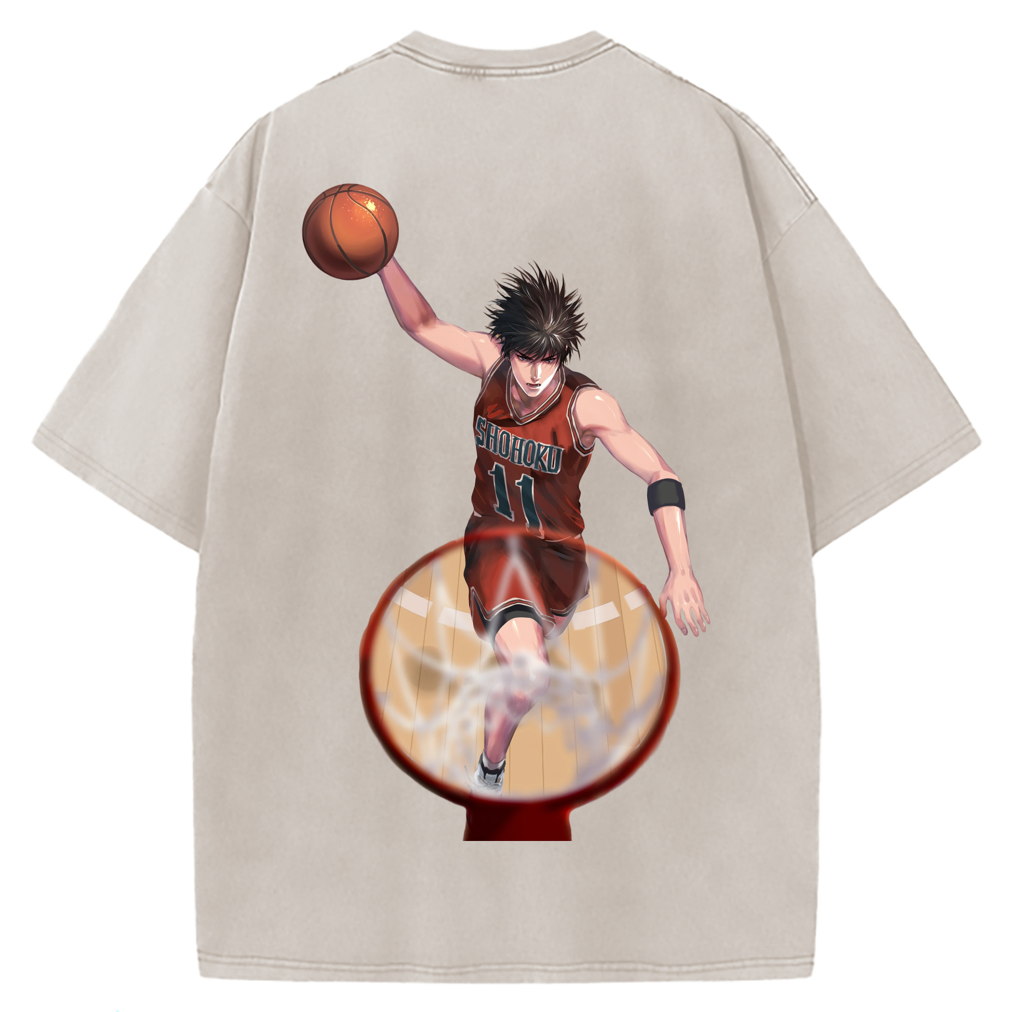 （画像用） SLAM DUNK／スラムダンク 綿100% ヴィンテージ風 半袖Tシャツ（背面プリント）