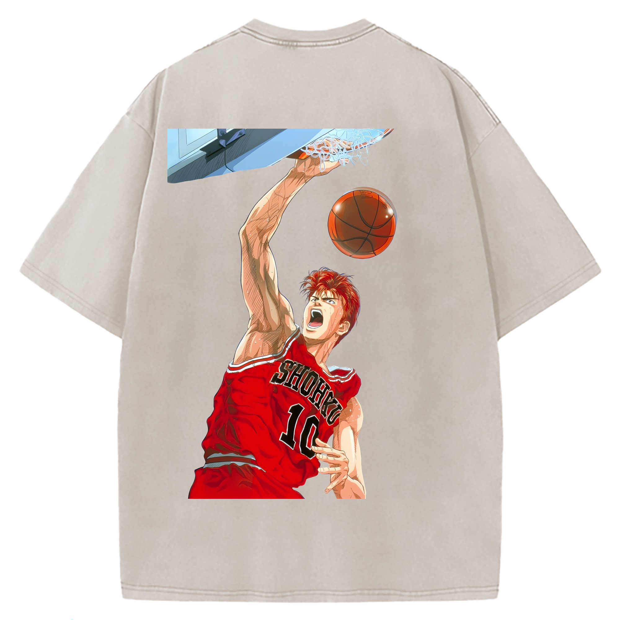 （画像用） SLAM DUNK／スラムダンク 綿100% ヴィンテージ風 半袖Tシャツ（背面プリント）