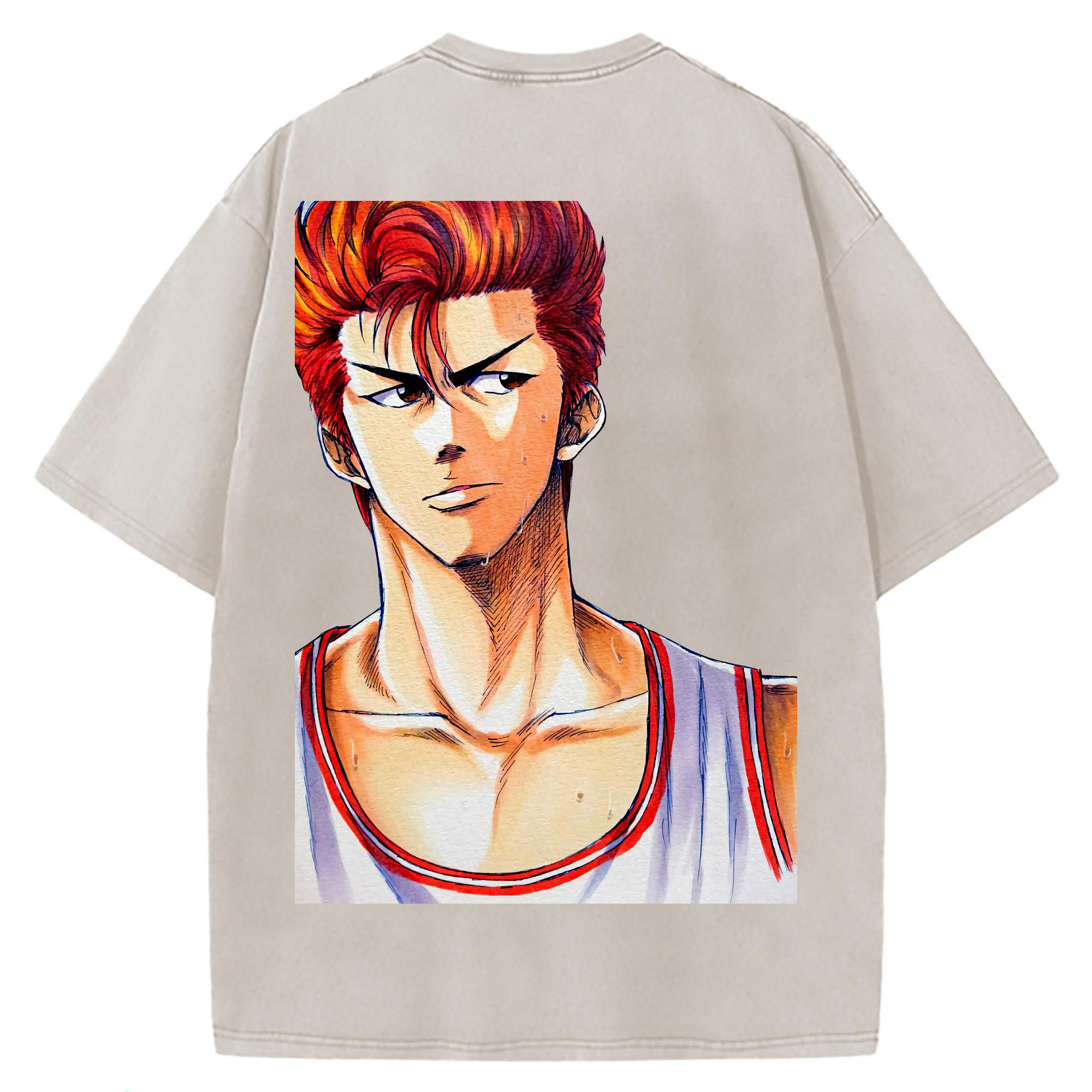 （画像用） SLAM DUNK／スラムダンク 綿100% ヴィンテージ風 半袖Tシャツ（背面プリント）