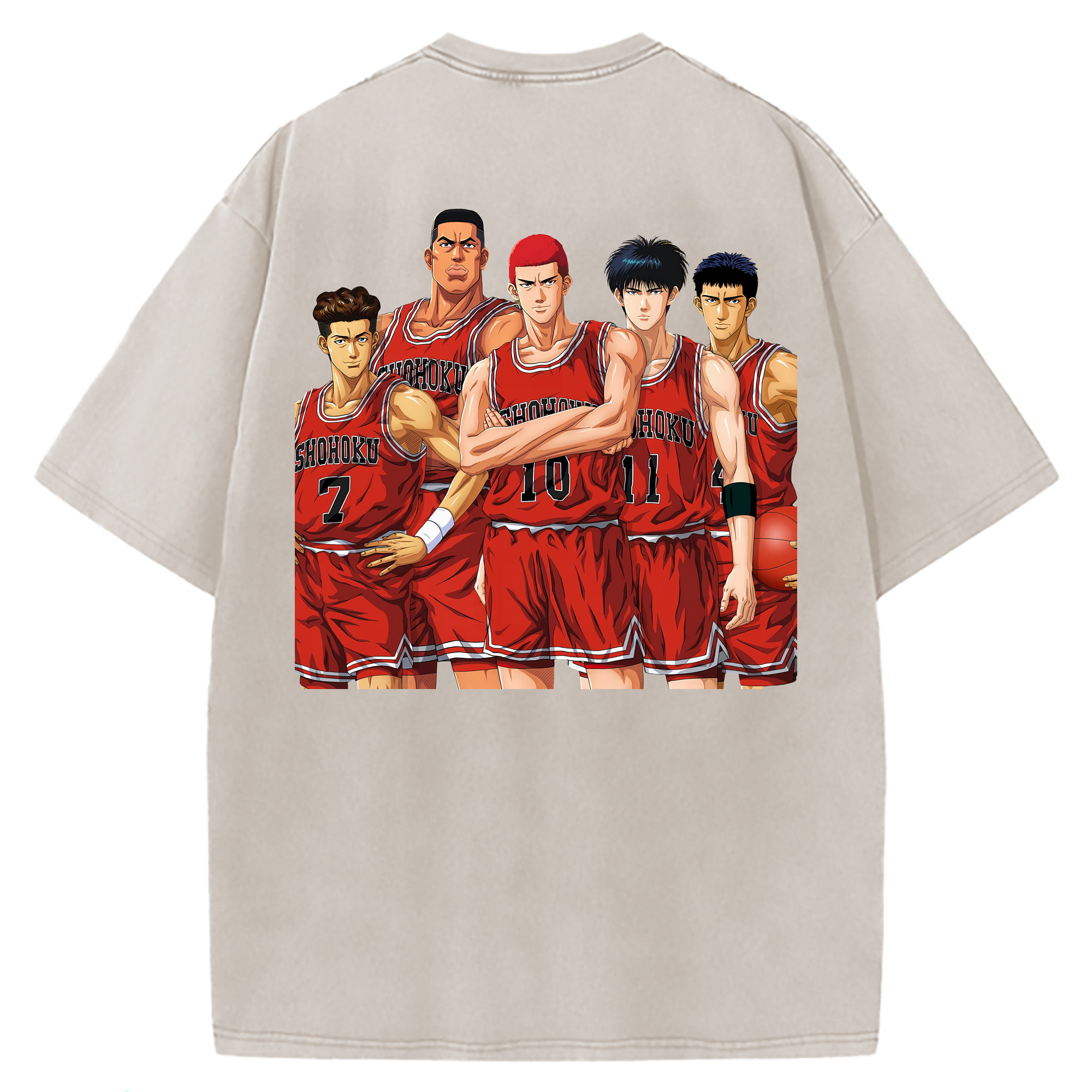（画像用） SLAM DUNK／スラムダンク 綿100% ヴィンテージ風 半袖Tシャツ（背面プリント）