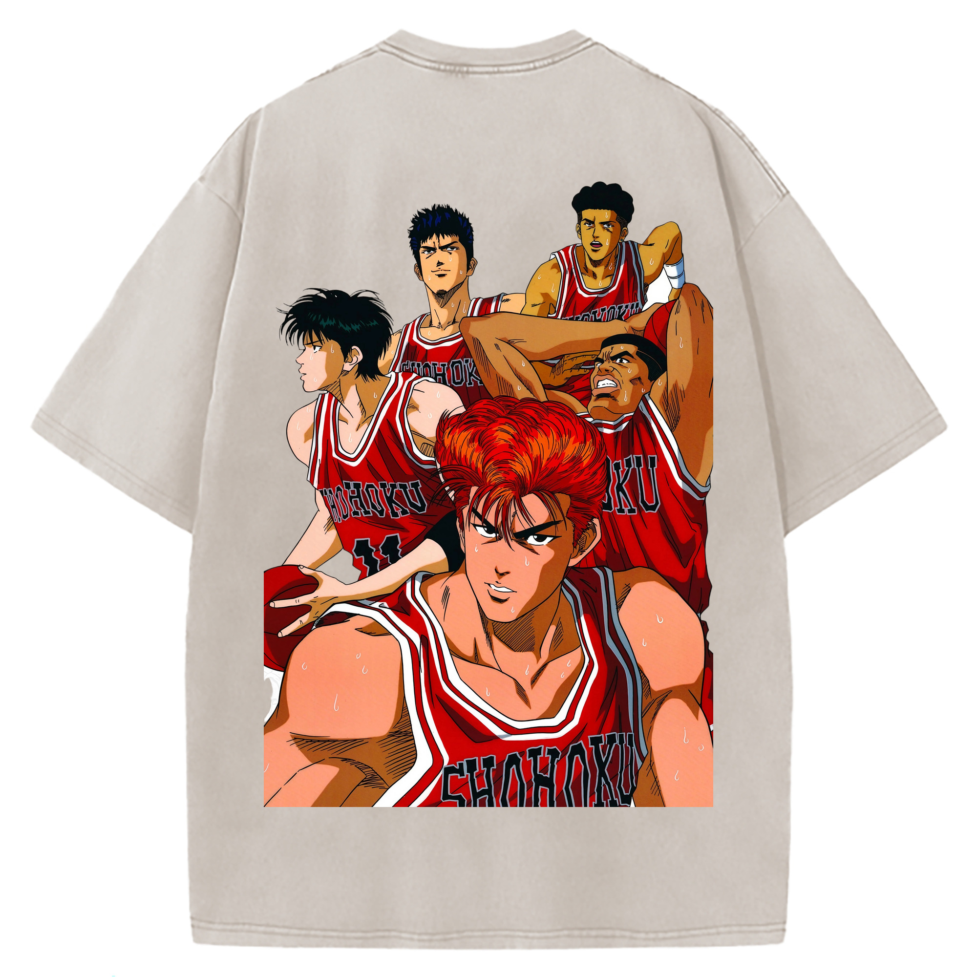 （画像用） SLAM DUNK／スラムダンク 綿100% ヴィンテージ風 半袖Tシャツ（背面プリント）