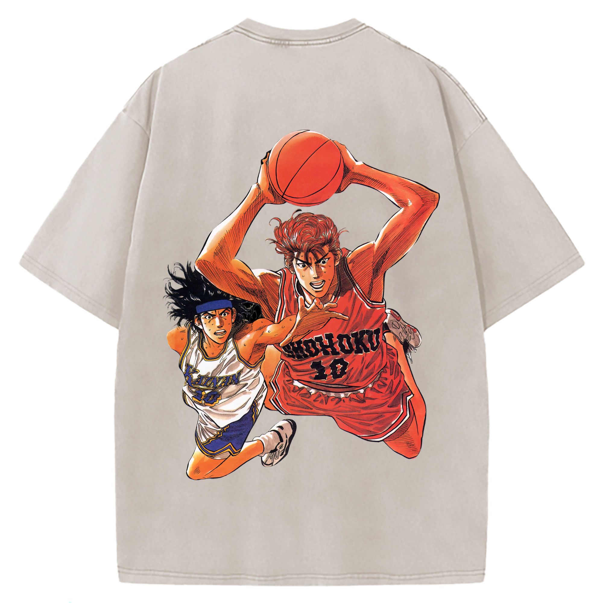 （画像用） SLAM DUNK／スラムダンク 綿100% ヴィンテージ風 半袖Tシャツ（背面プリント）