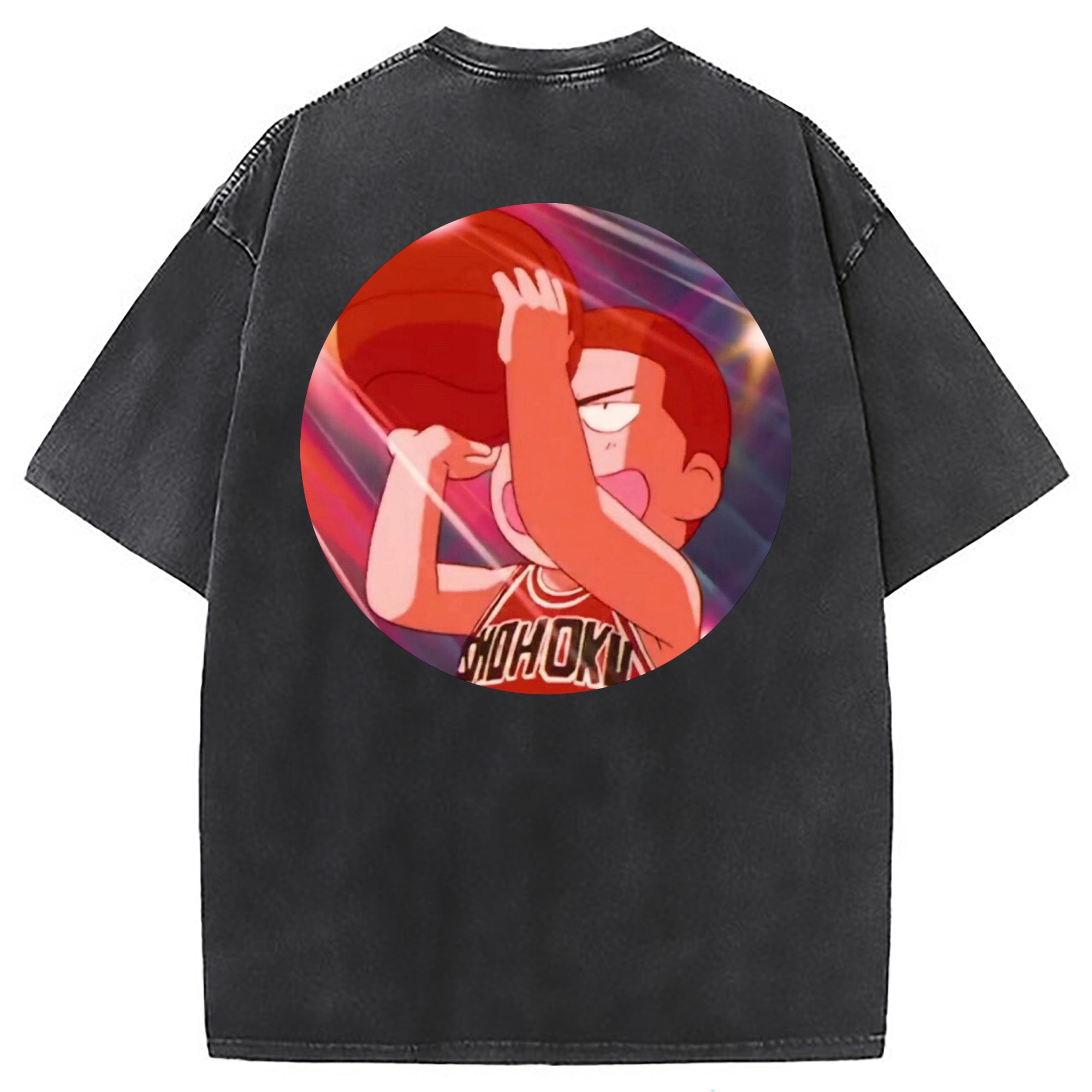 （画像用） SLAM DUNK／スラムダンク 綿100% ヴィンテージ風 半袖Tシャツ（背面プリント）