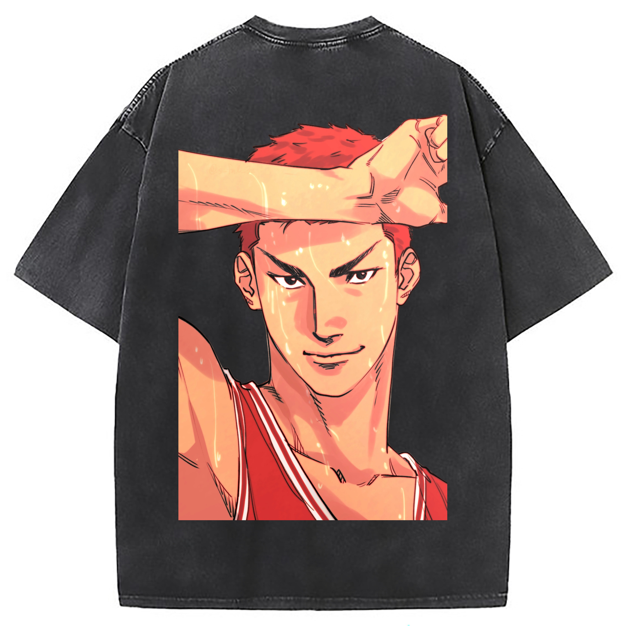 （画像用） SLAM DUNK／スラムダンク 綿100% ヴィンテージ風 半袖Tシャツ（背面プリント）