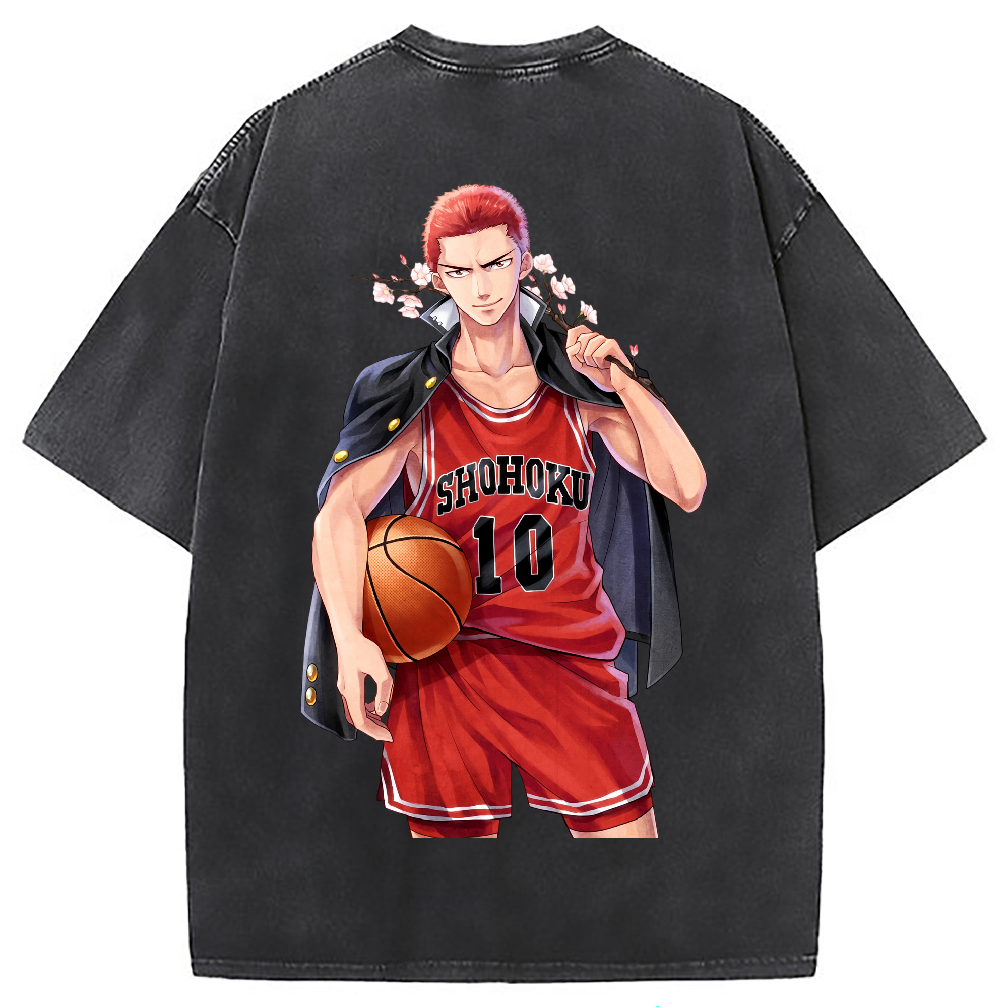 （画像用） SLAM DUNK／スラムダンク 綿100% ヴィンテージ風 半袖Tシャツ（背面プリント）