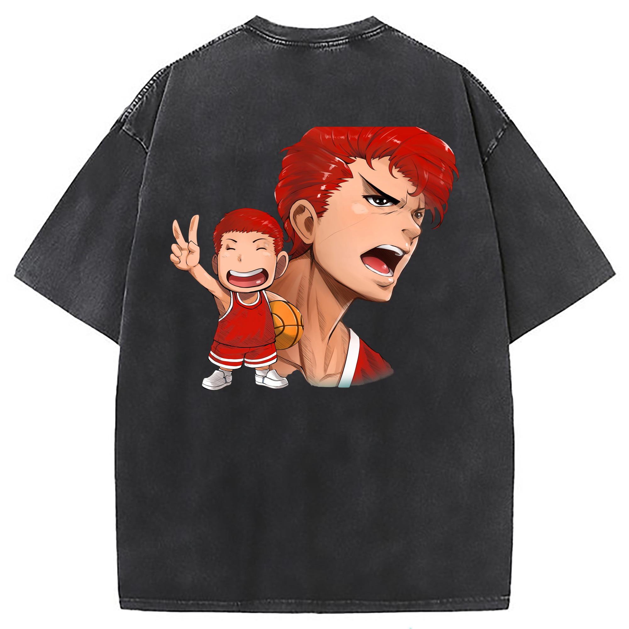 （画像用） SLAM DUNK／スラムダンク 綿100% ヴィンテージ風 半袖Tシャツ（背面プリント）